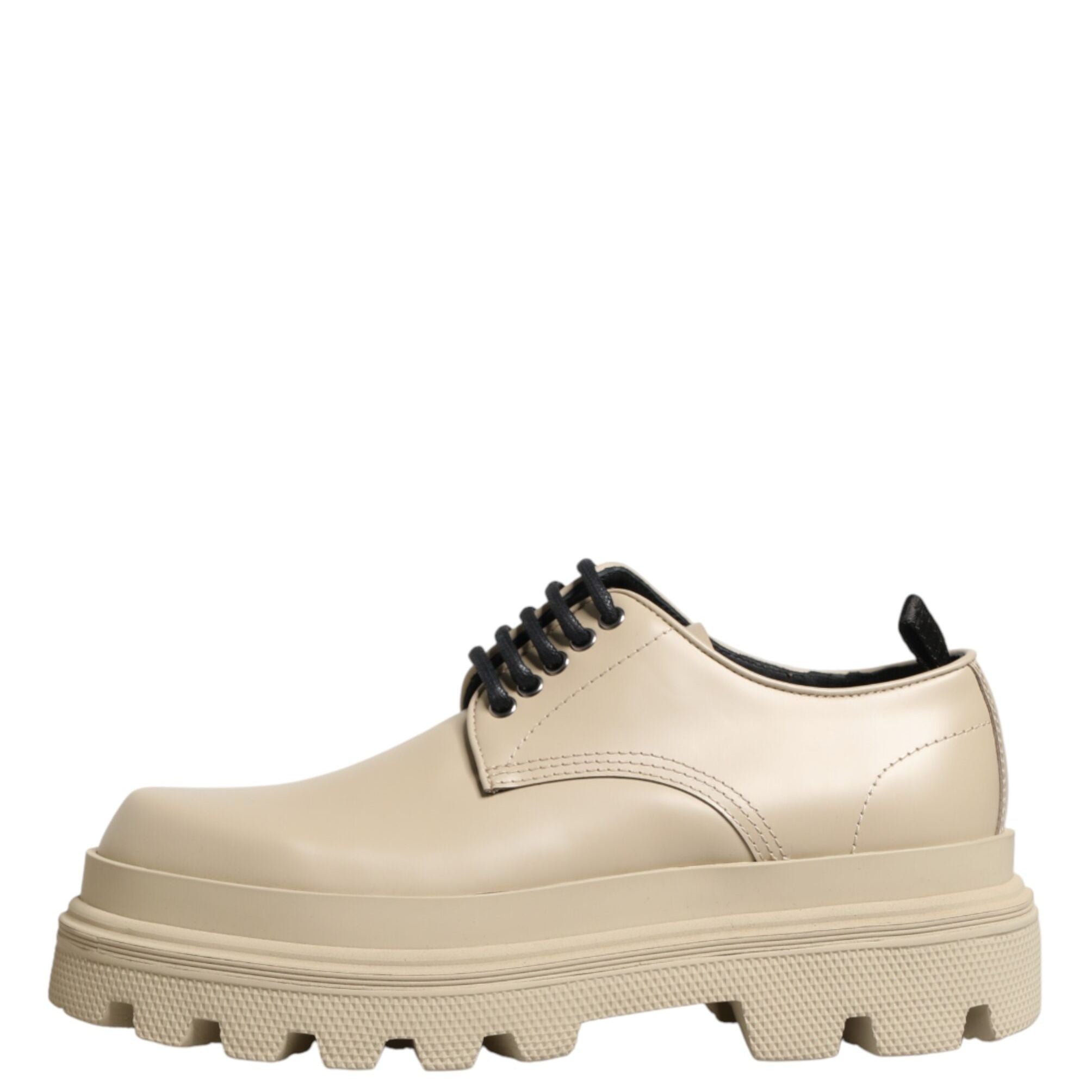 Dolce & Gabbana Beige Lace Up Trekking Derby Men Dress Shoes