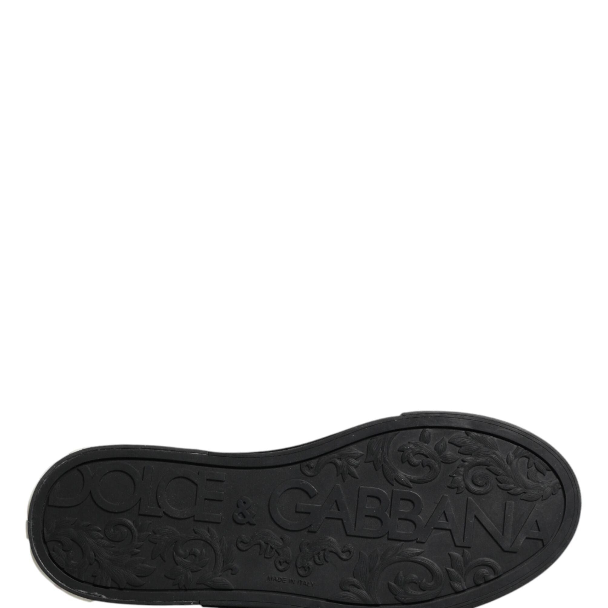Dolce & Gabbana Blue Canvas Embellished Slip On Men Sneakers Shoes