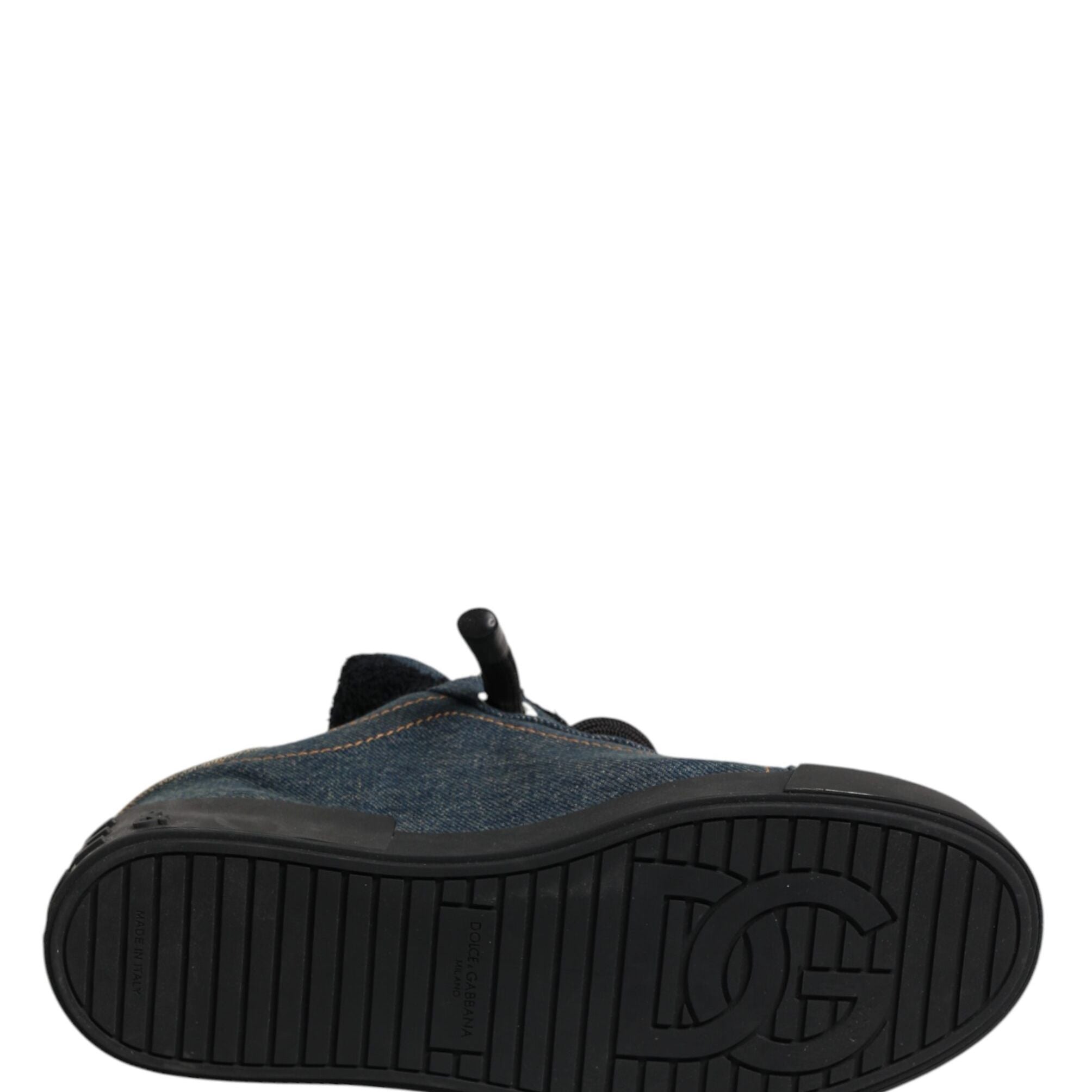 Dolce & Gabbana Multicolor Color Block Denim Low Top Sneakers Shoes