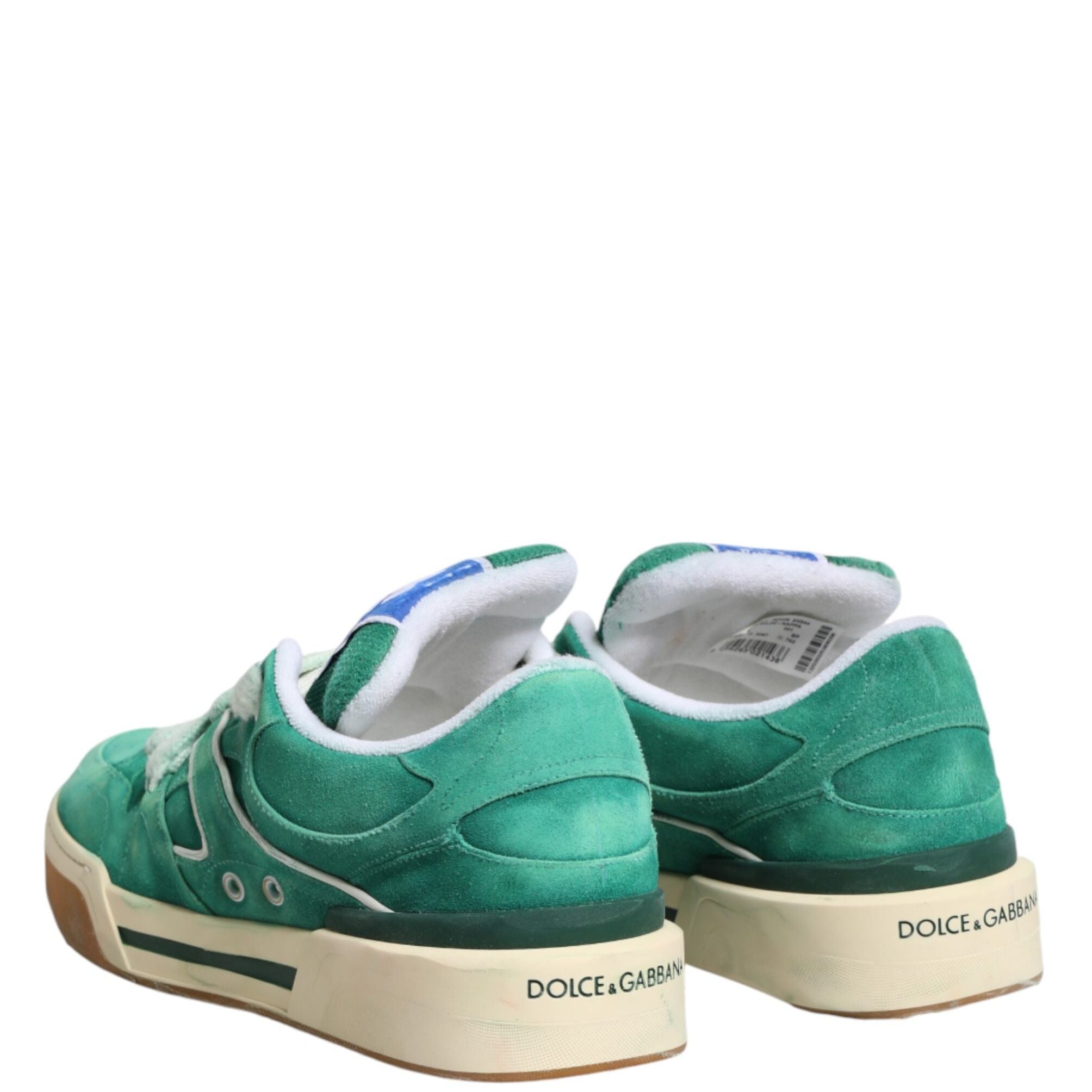 Dolce & Gabbana Green Suede New Roma Low Top Sneakers Shoes