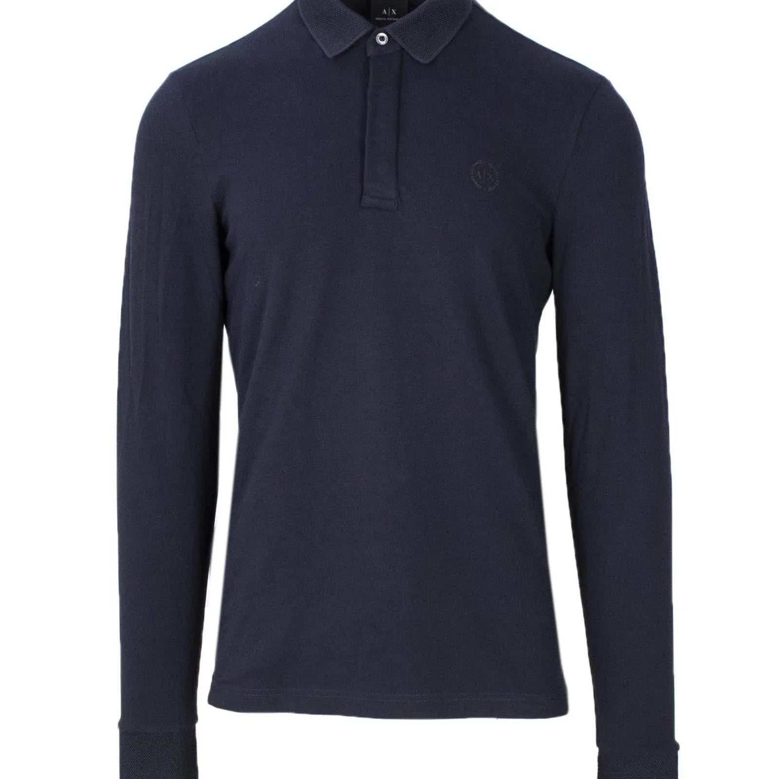 Armani Exchange Blue Cotton Polo Shirt