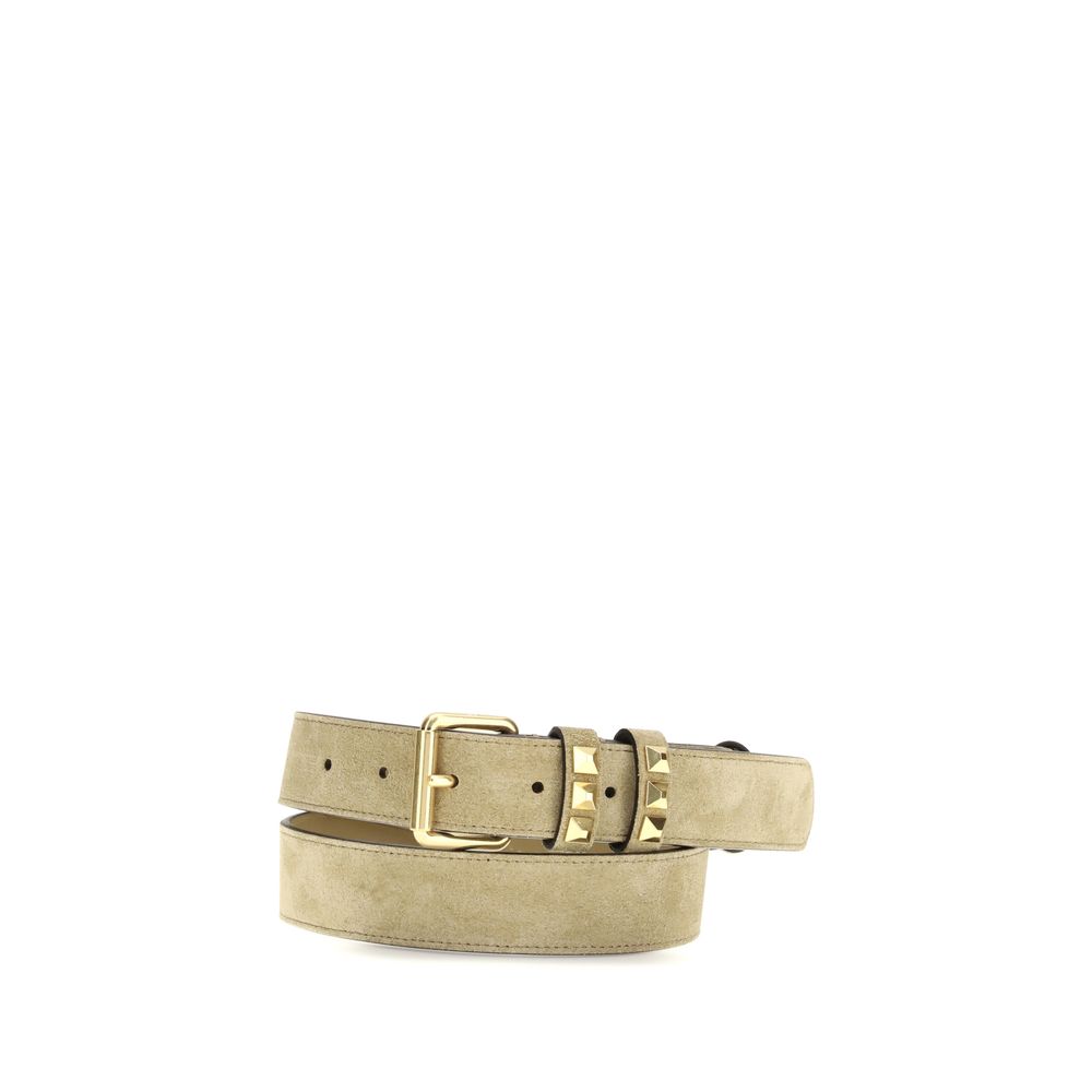 Valentino Garavani Beige Calf Leather Bos Taurus Regular Belt