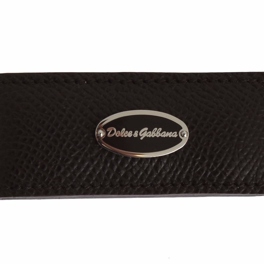 Dolce & Gabbana Brown Leather Magnet Mens Money Bar Clasp Money Cash Clip