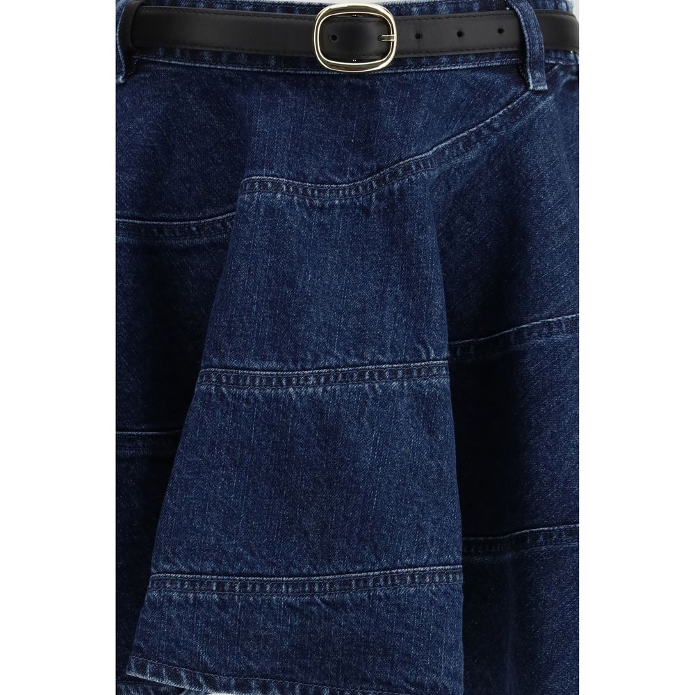 Self-Portrait Blue Cotton Mini Skirt