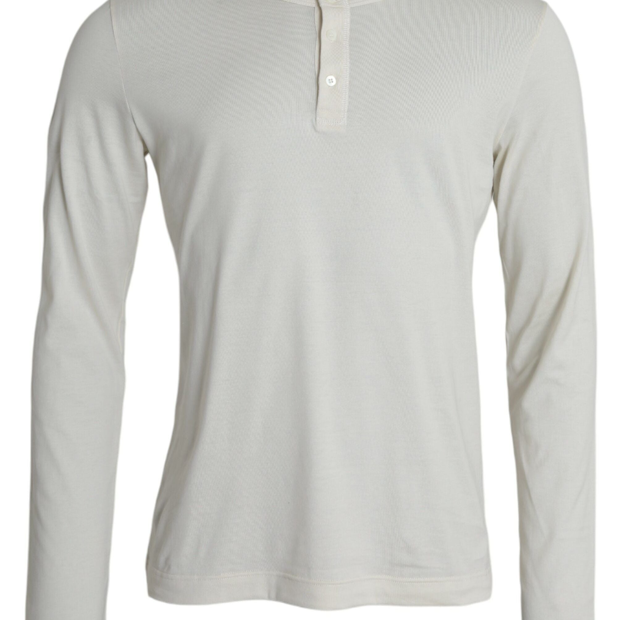 Dolce & Gabbana White Cotton Long Sleeve T-Shirt