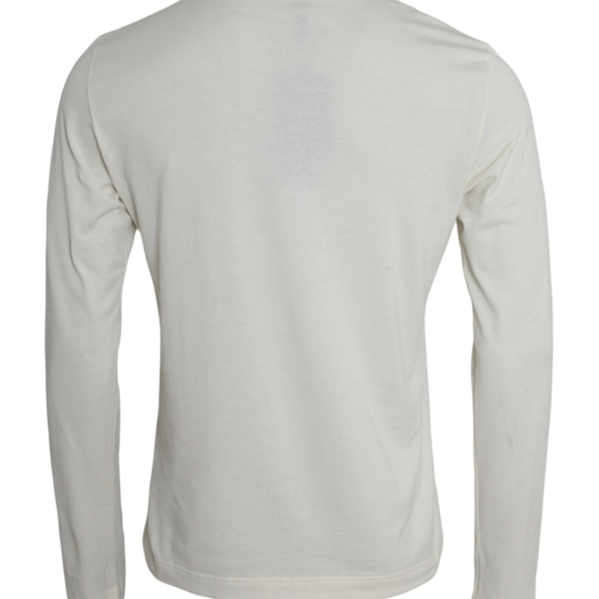 Dolce & Gabbana White Cotton Long Sleeve T-Shirt