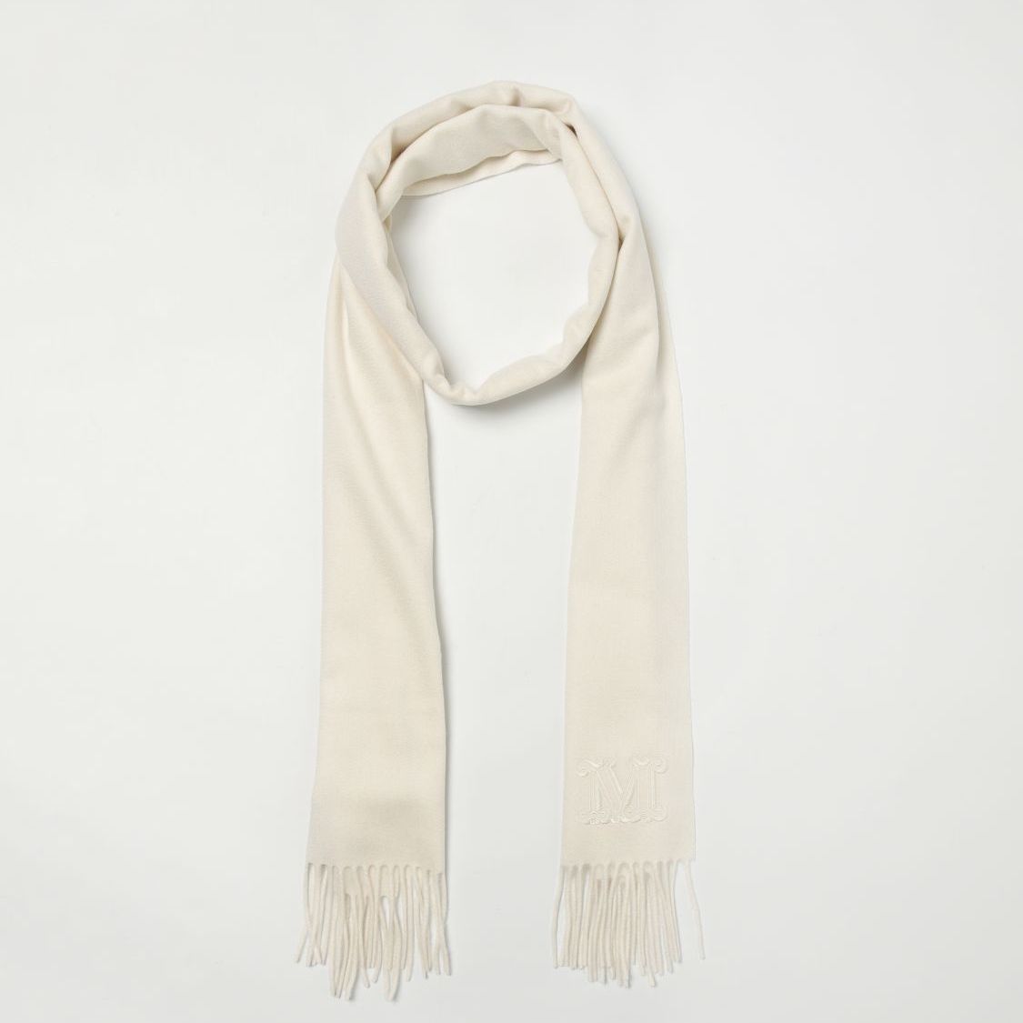 Max Mara White Cashmere Scarf