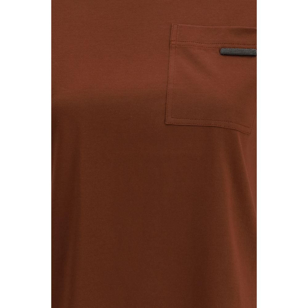 Brunello Cucinelli Brown Cotton T-Shirt