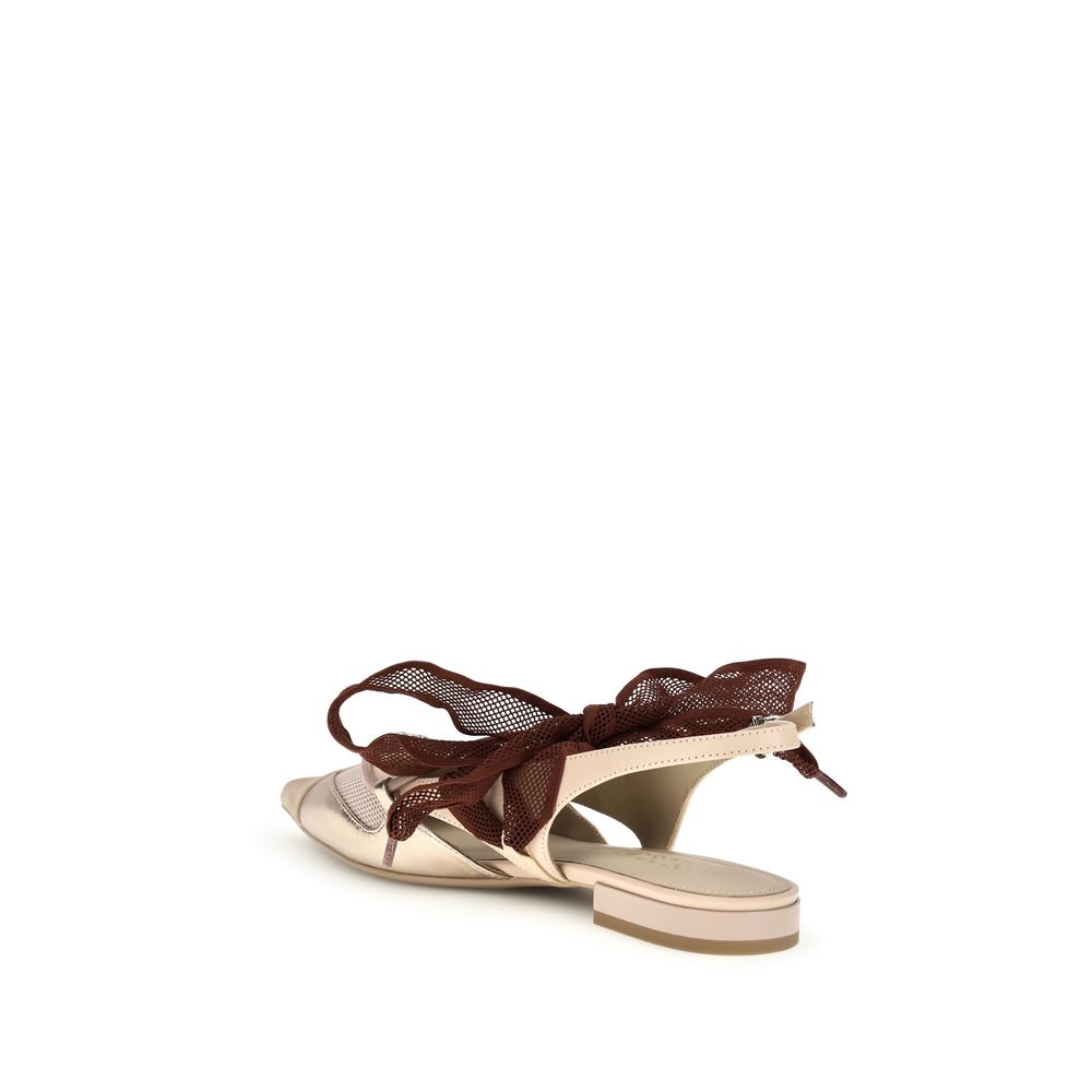 PINKO Multicolor Calf Leather Bos Taurus Ballet Flats