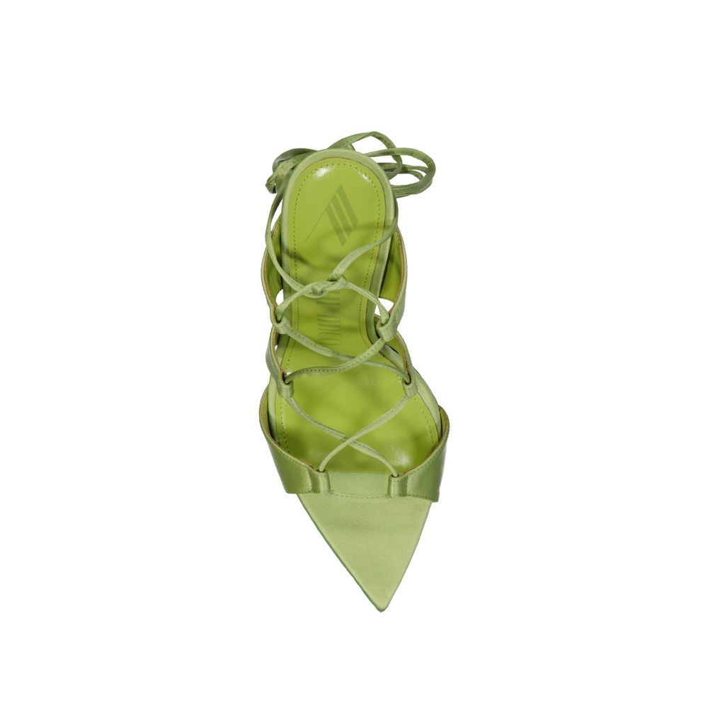 The Attico Bicolor Silk Stiletto Heel Sandals