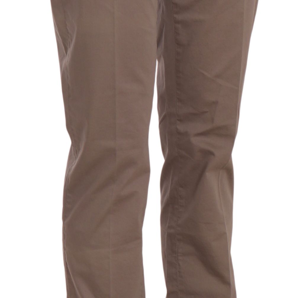 Dondup Brown Low Waist Straight Cut Trouser Pant
