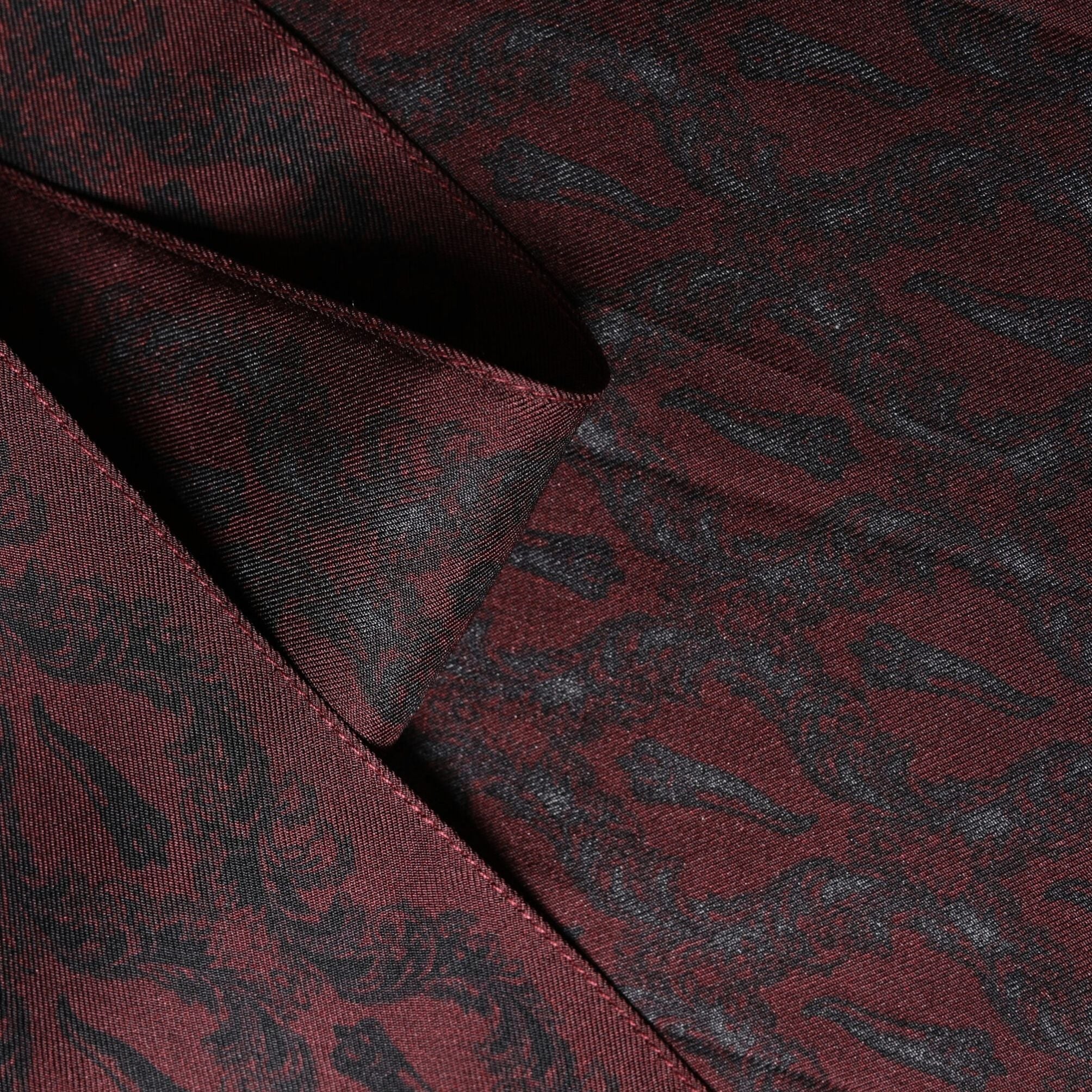 Dolce & Gabbana Burgundy Black Silk Paisley Foulard 135cm X 22cm  Scarf