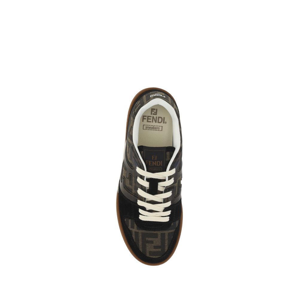 Fendi Brown Calf Leather Bos Taurus Sneakers