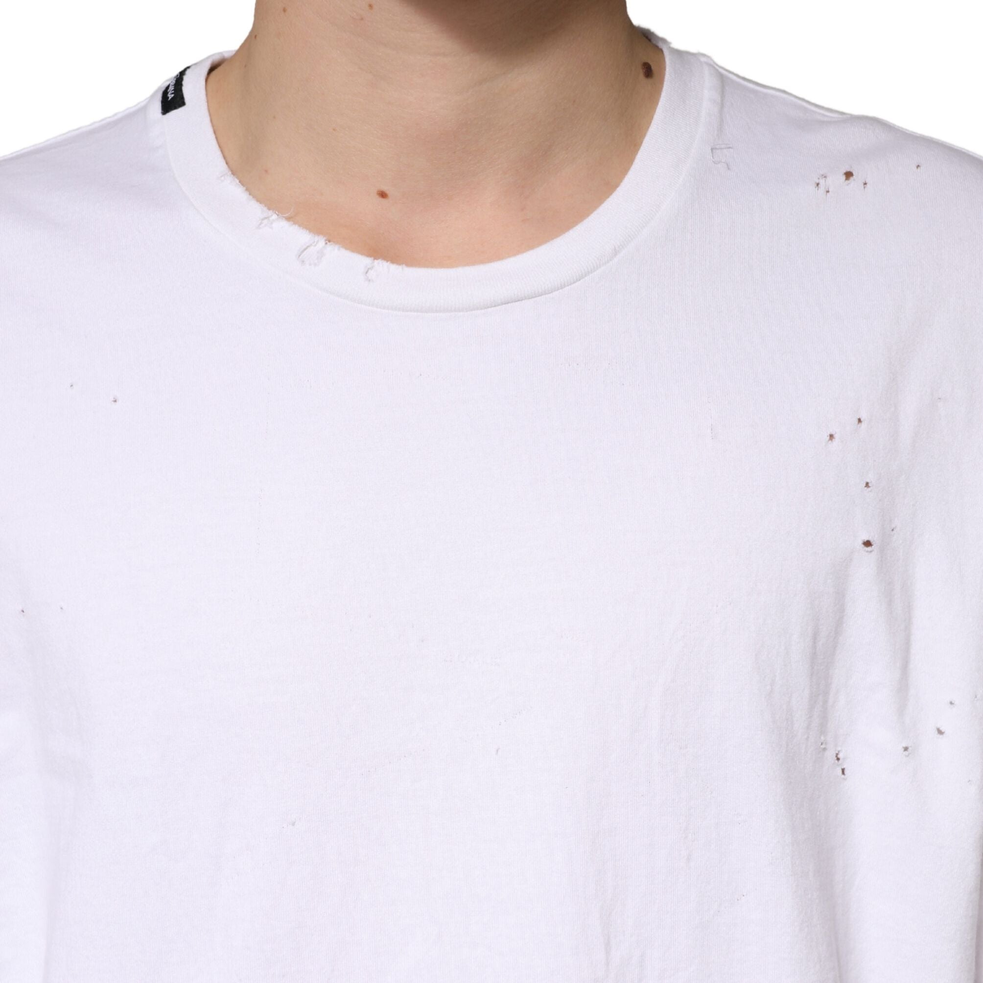 Dolce & Gabbana White Cotton Crewneck Short Sleeve T-Shirt