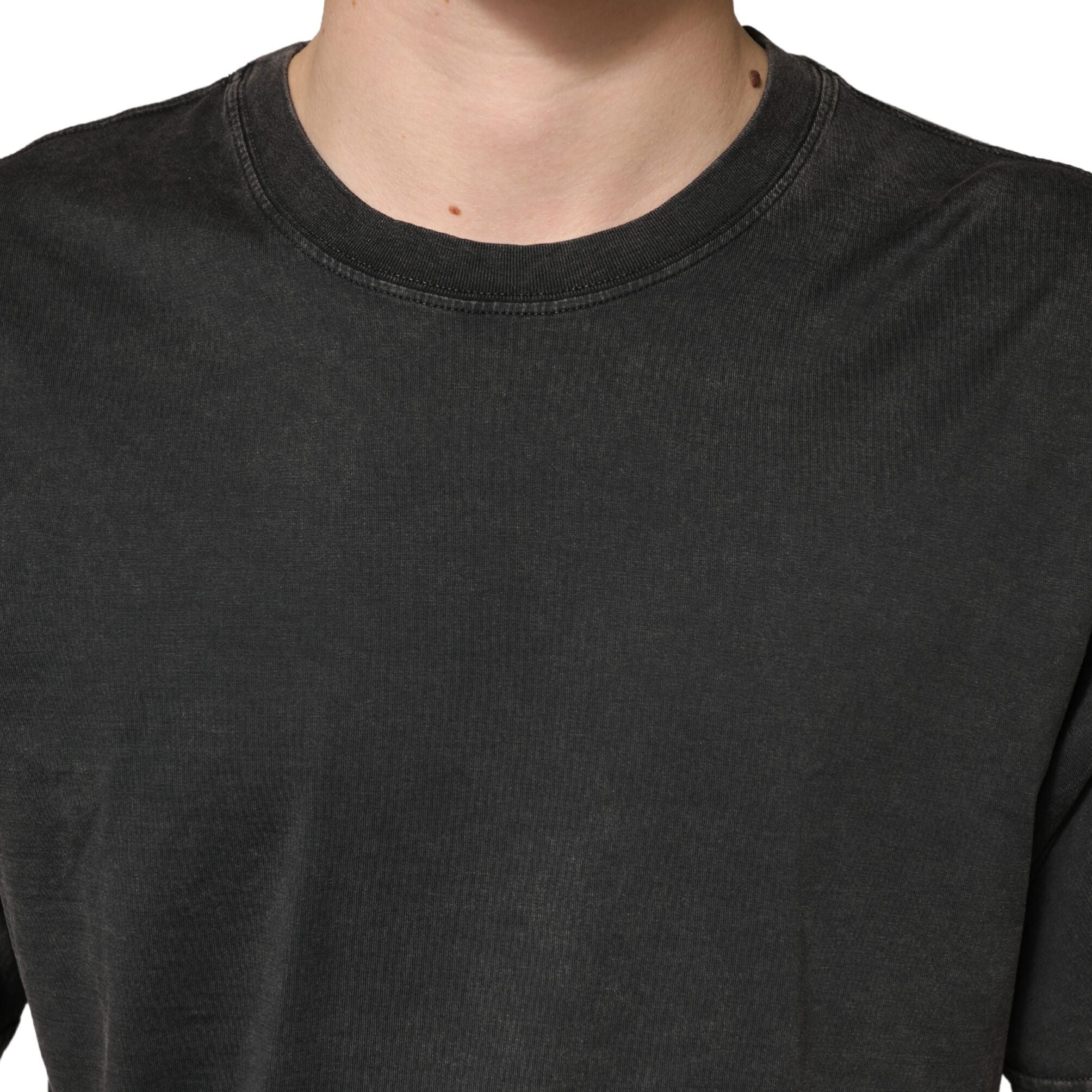 Dolce & Gabbana Black Cotton Crewneck Short Sleeve  T-Shirt
