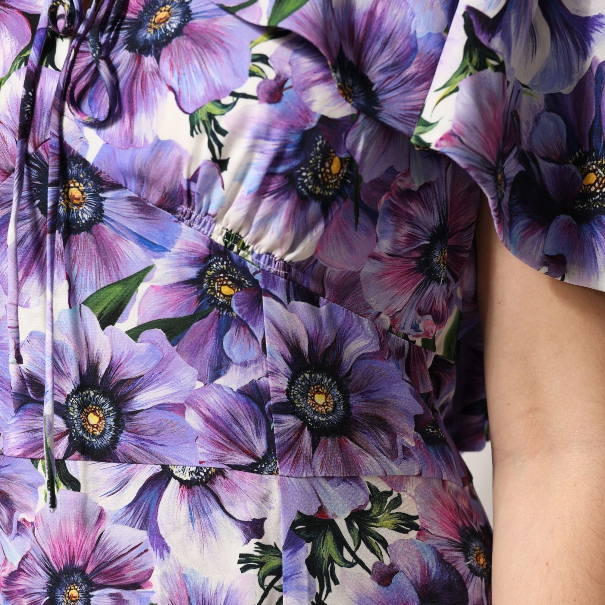 Dolce & Gabbana Purple Floral Silk Stretch Elegant Gown  Dress
