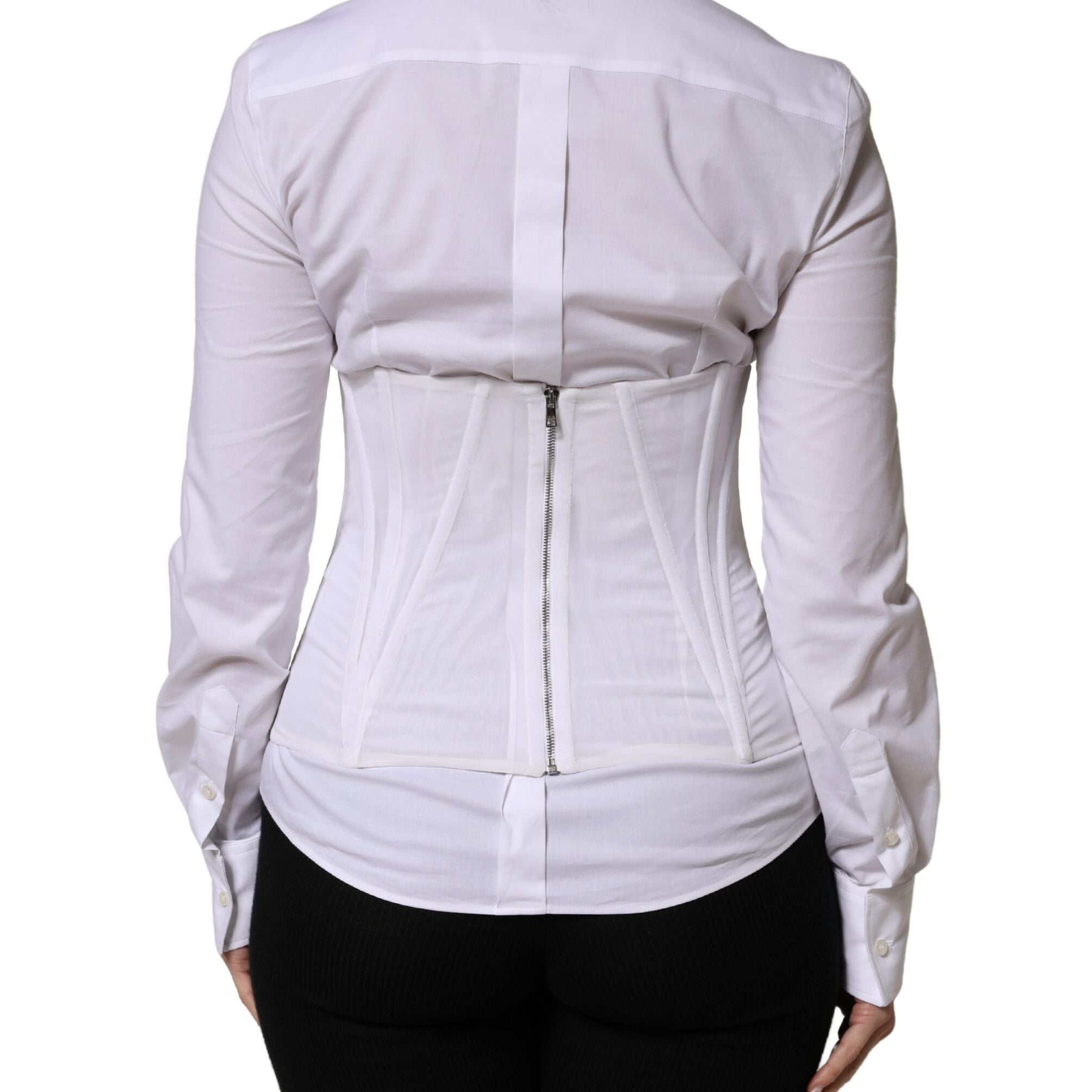 Dolce & Gabbana White Polyamide Waist Cincher Bustier Corset Top
