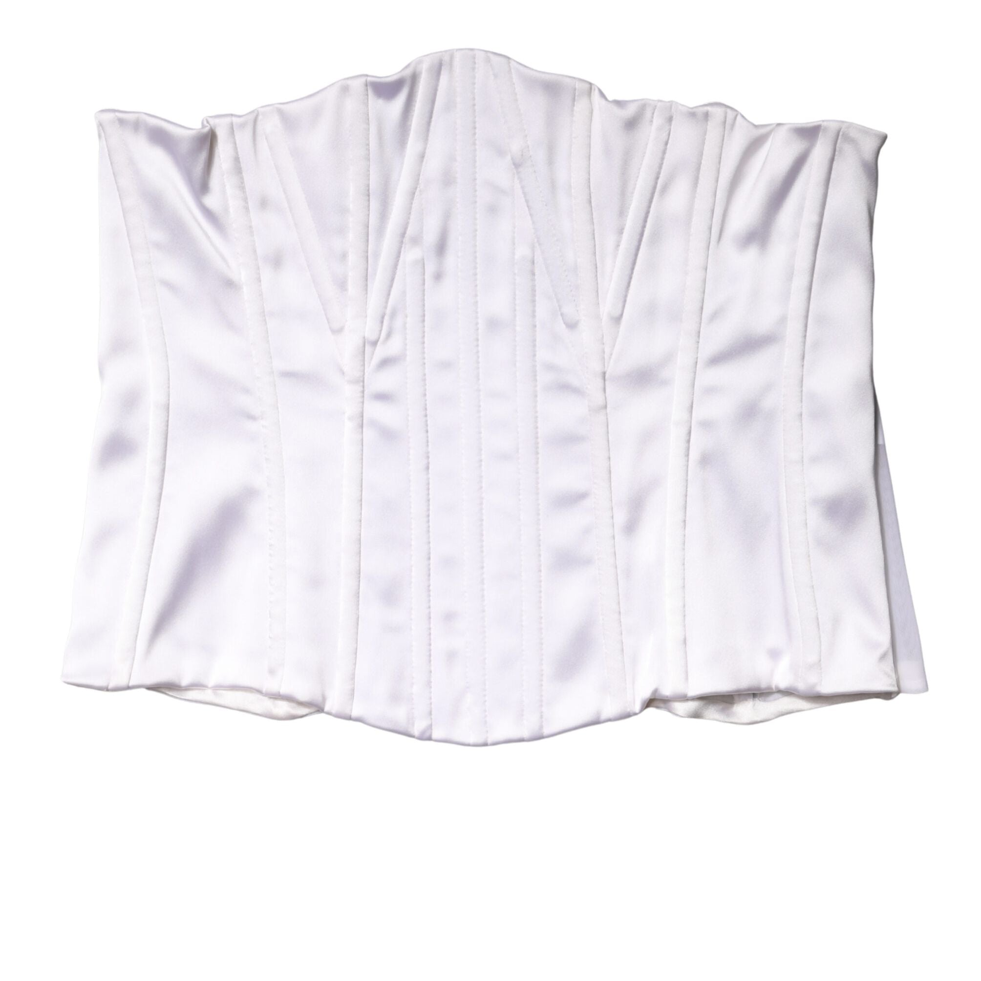 Dolce & Gabbana White Polyamide Waist Cincher Bustier Corset Top