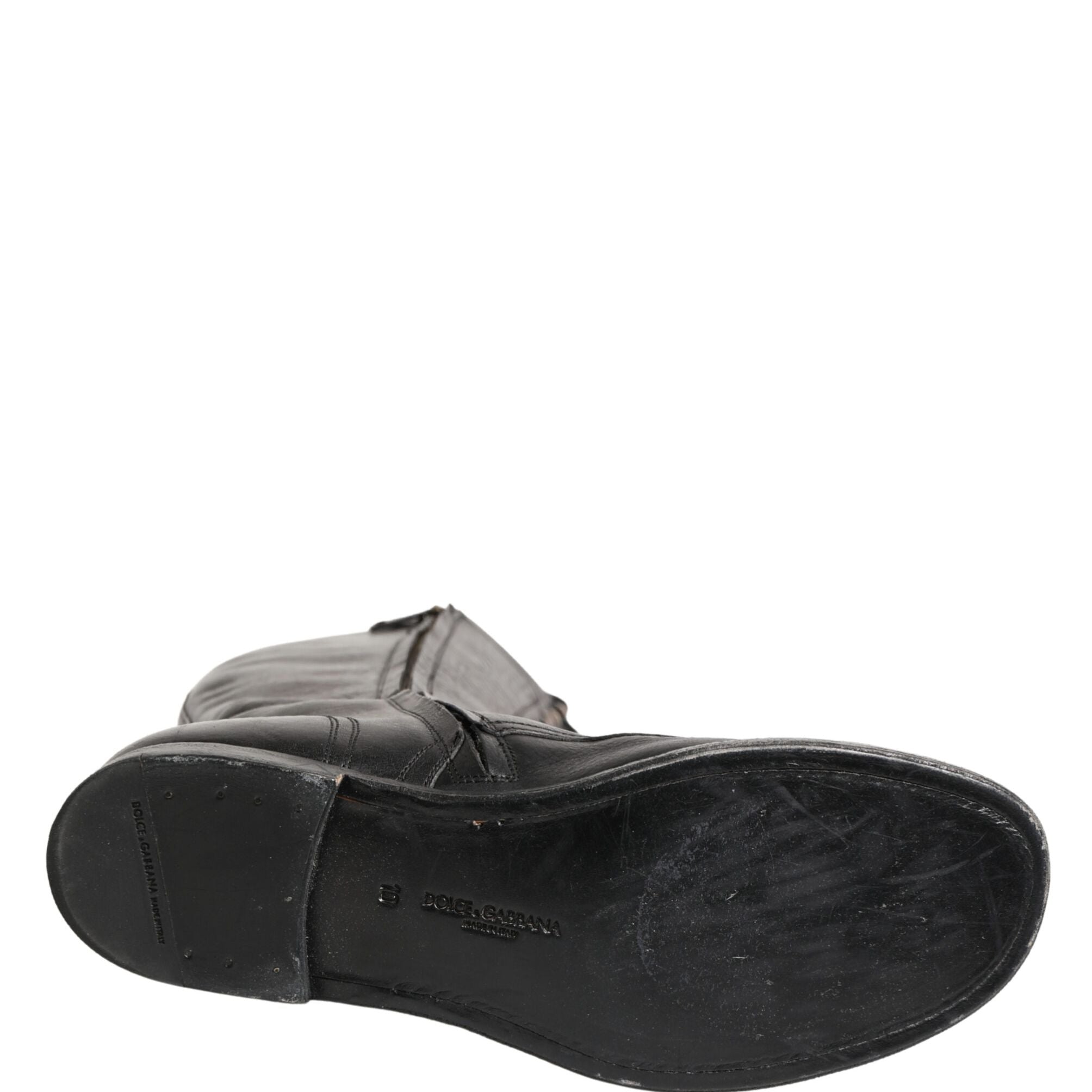 Dolce & Gabbana Re-Edition Black Leather Lace Up Boots Shoes