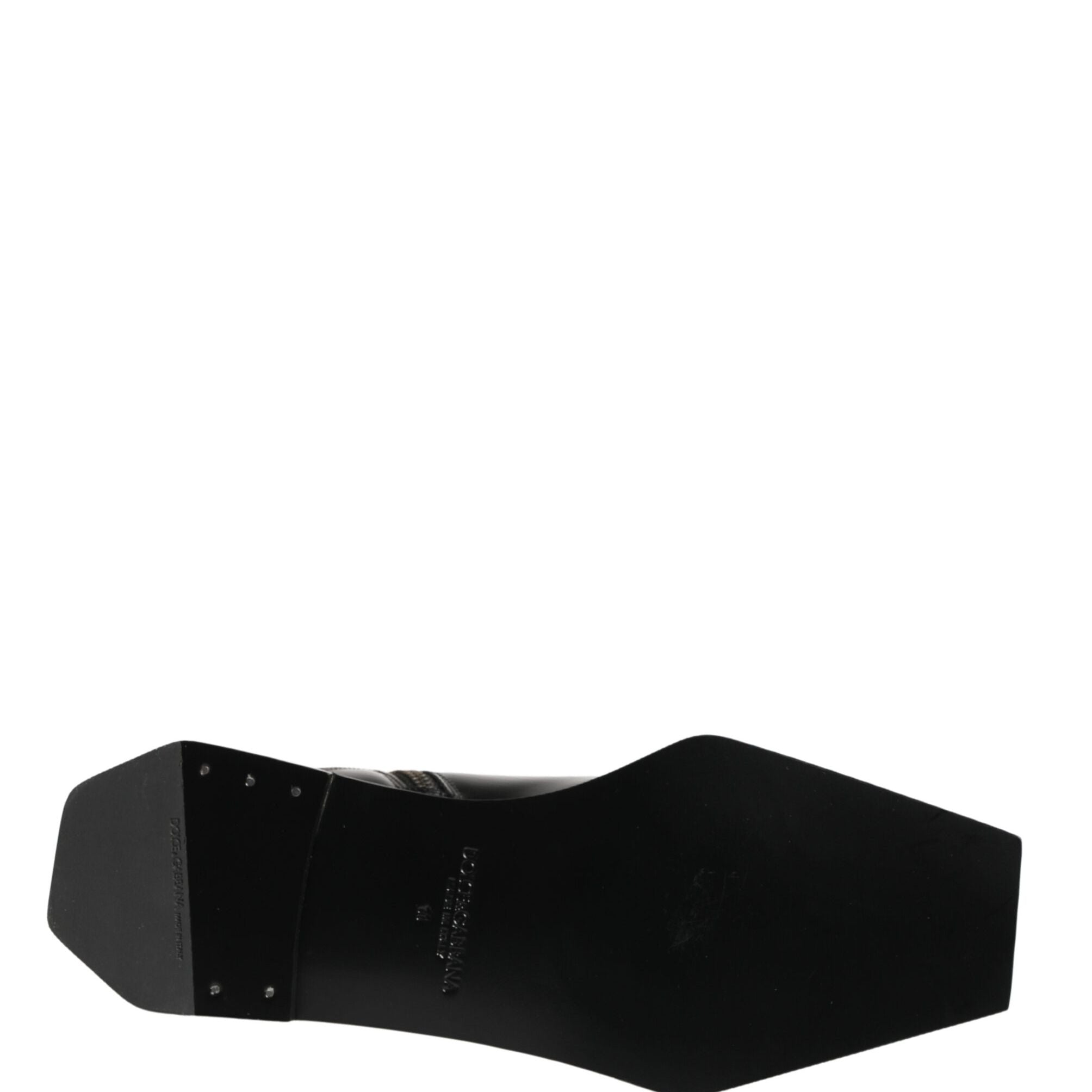 Dolce & Gabbana Black Leather Zip Closure Ankle Boots Shoes