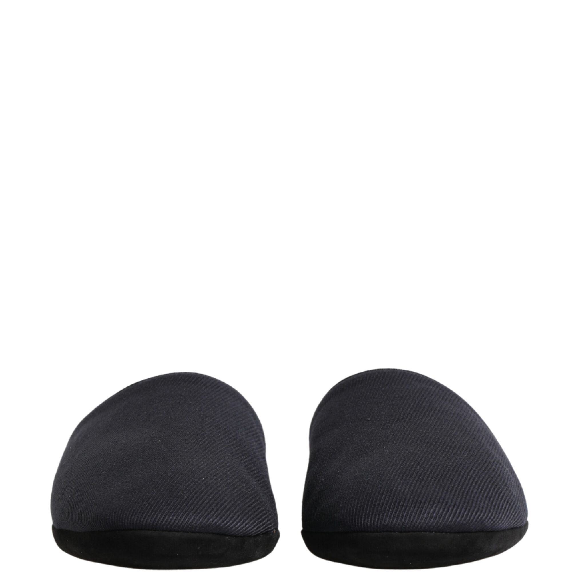 Dolce & Gabbana Dark Navy Wool Cotton Red Chevron Slippers Shoes