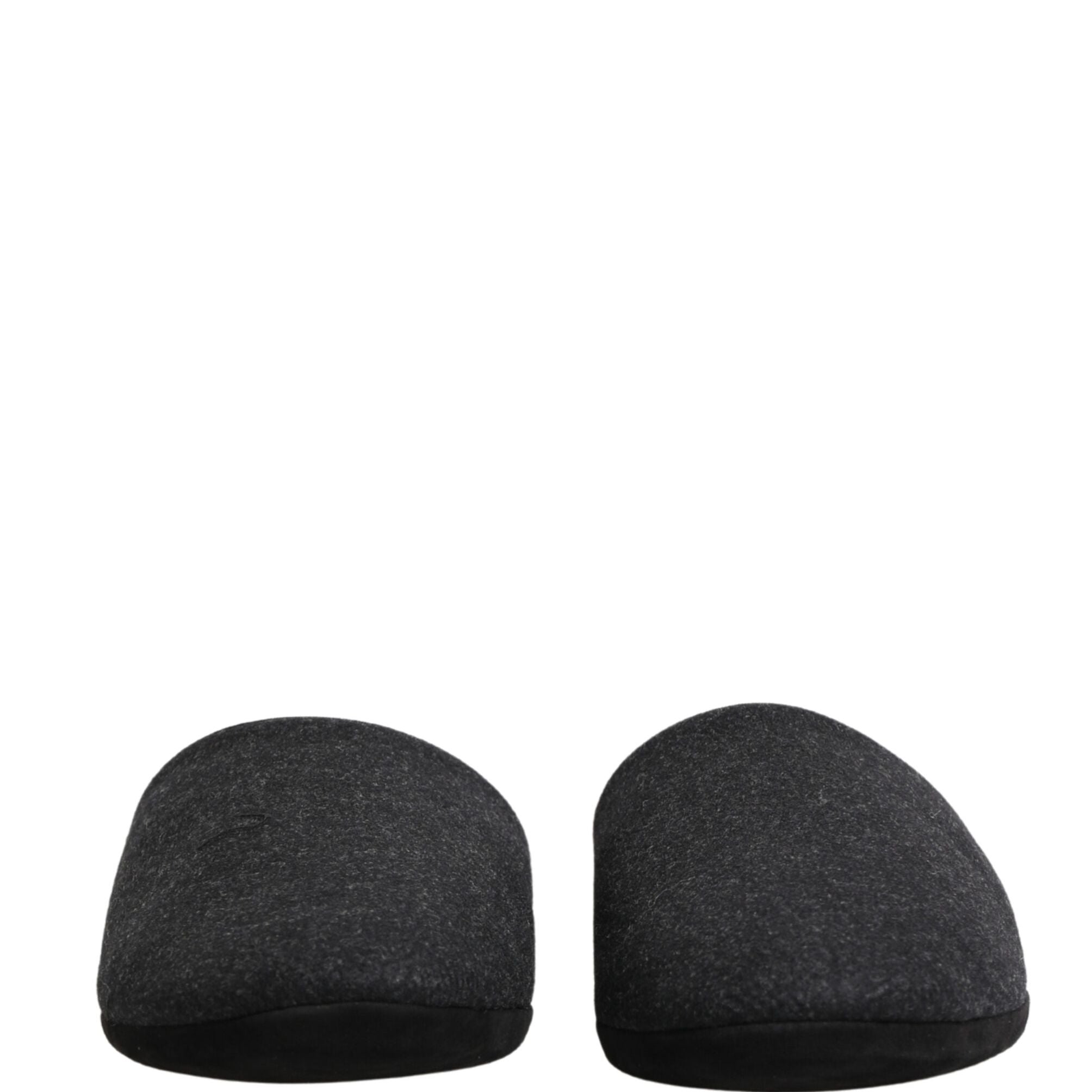 Dolce & Gabbana Anthracite Wool Cashmere Quilted Slippers Shoes