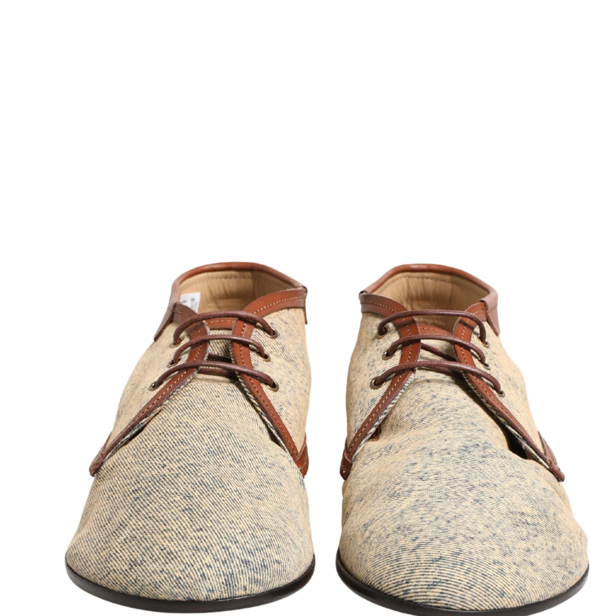 Dolce & Gabbana Denim Navajo Lace-Up Leather Dress Derby Shoes