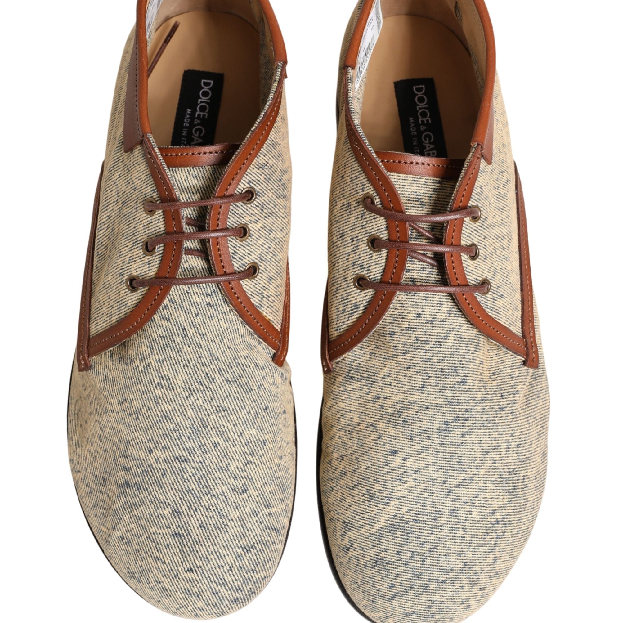 Dolce & Gabbana Denim Navajo Lace-Up Leather Dress Derby Shoes