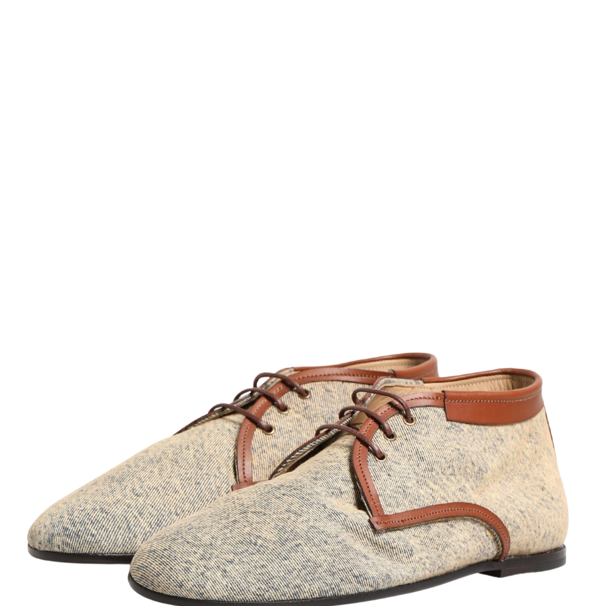 Dolce & Gabbana Denim Navajo Lace-Up Leather Dress Derby Shoes