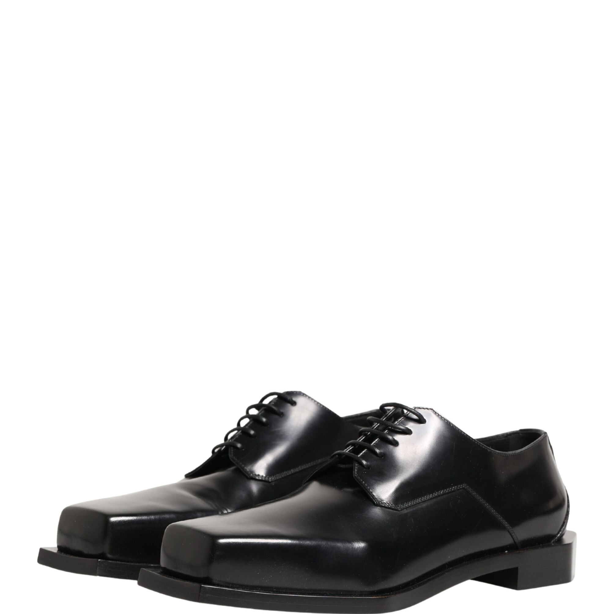 Dolce & Gabbana Black Matte Lace-Up Leather Dress Derby Shoes