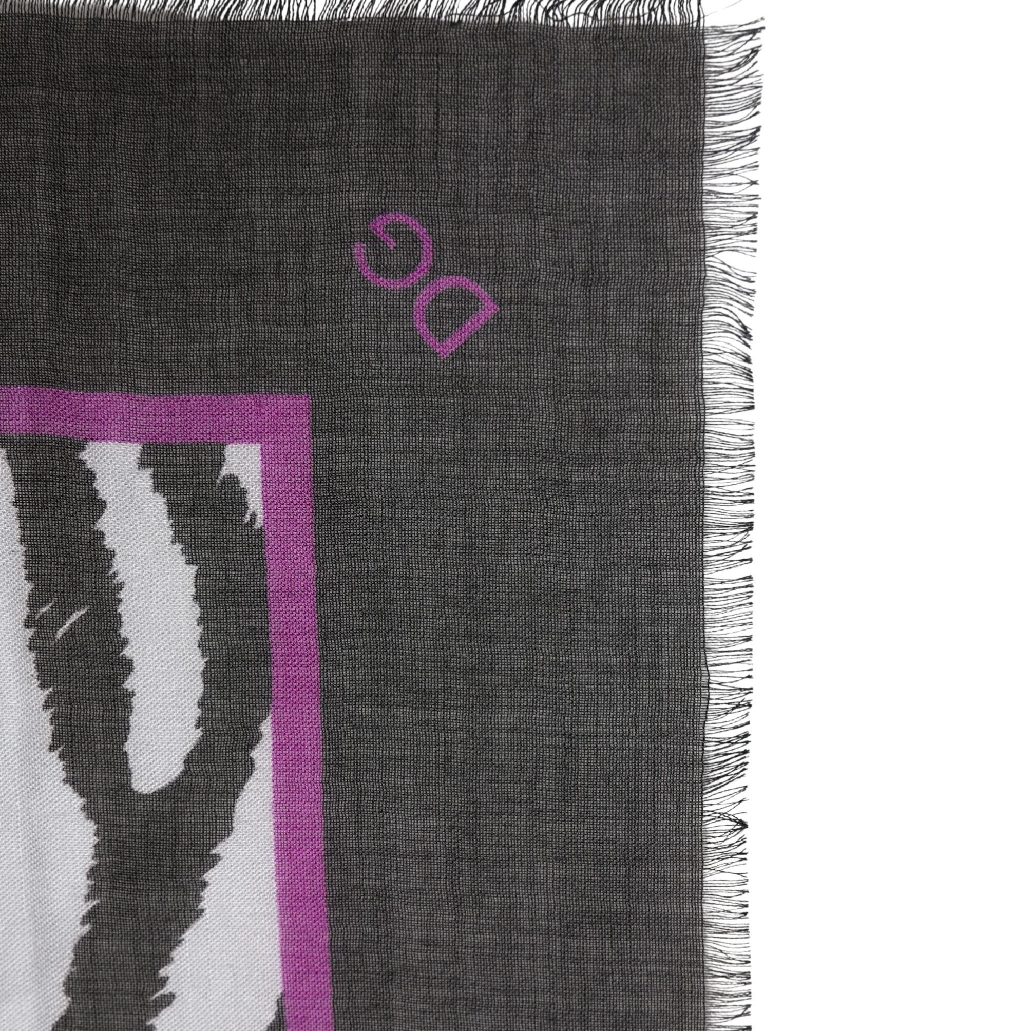 Dolce & Gabbana White Black Zebra Pattern Shawl 255cm x 132cm Men Scarf