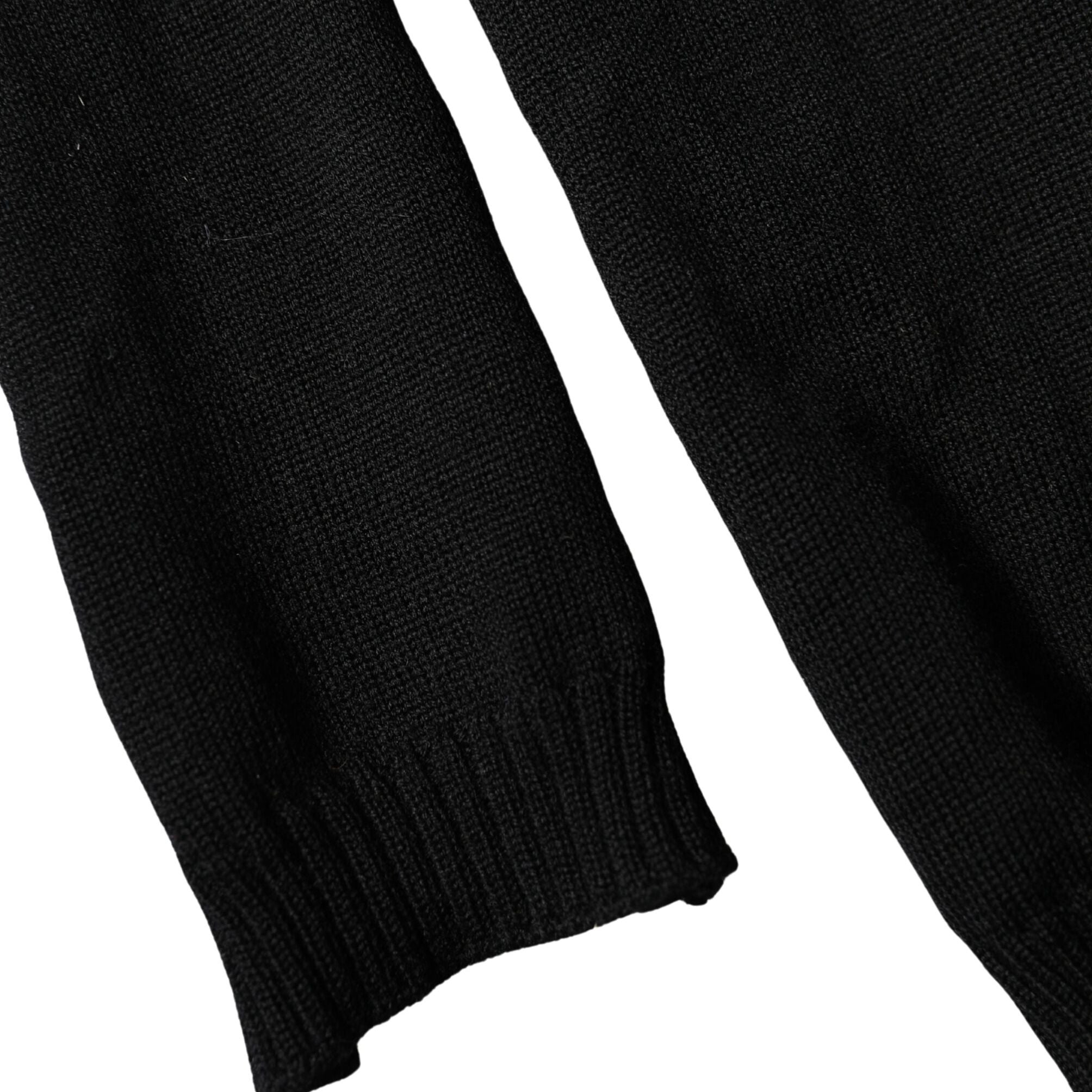 Dolce & Gabbana Black Wool Knitted Neck Foulard 259cm x 17cm Men Scarf