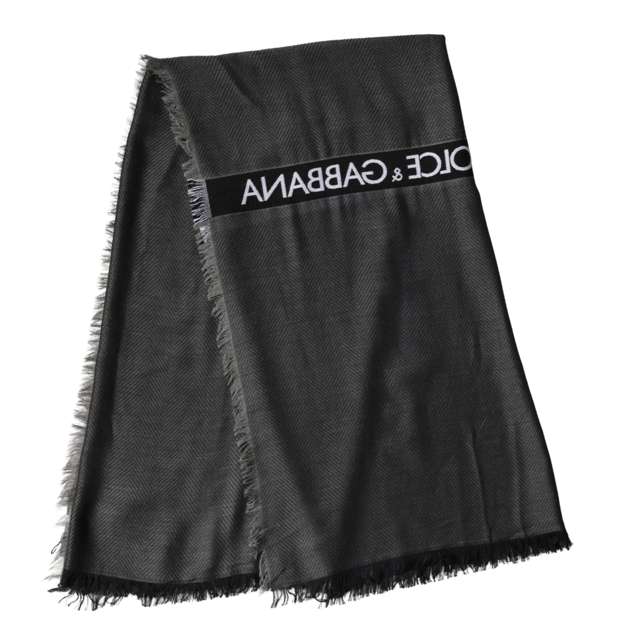 Dolce & Gabbana Black Modal Warmer Shawl Fringes 140cm x 134cm Men Scarf