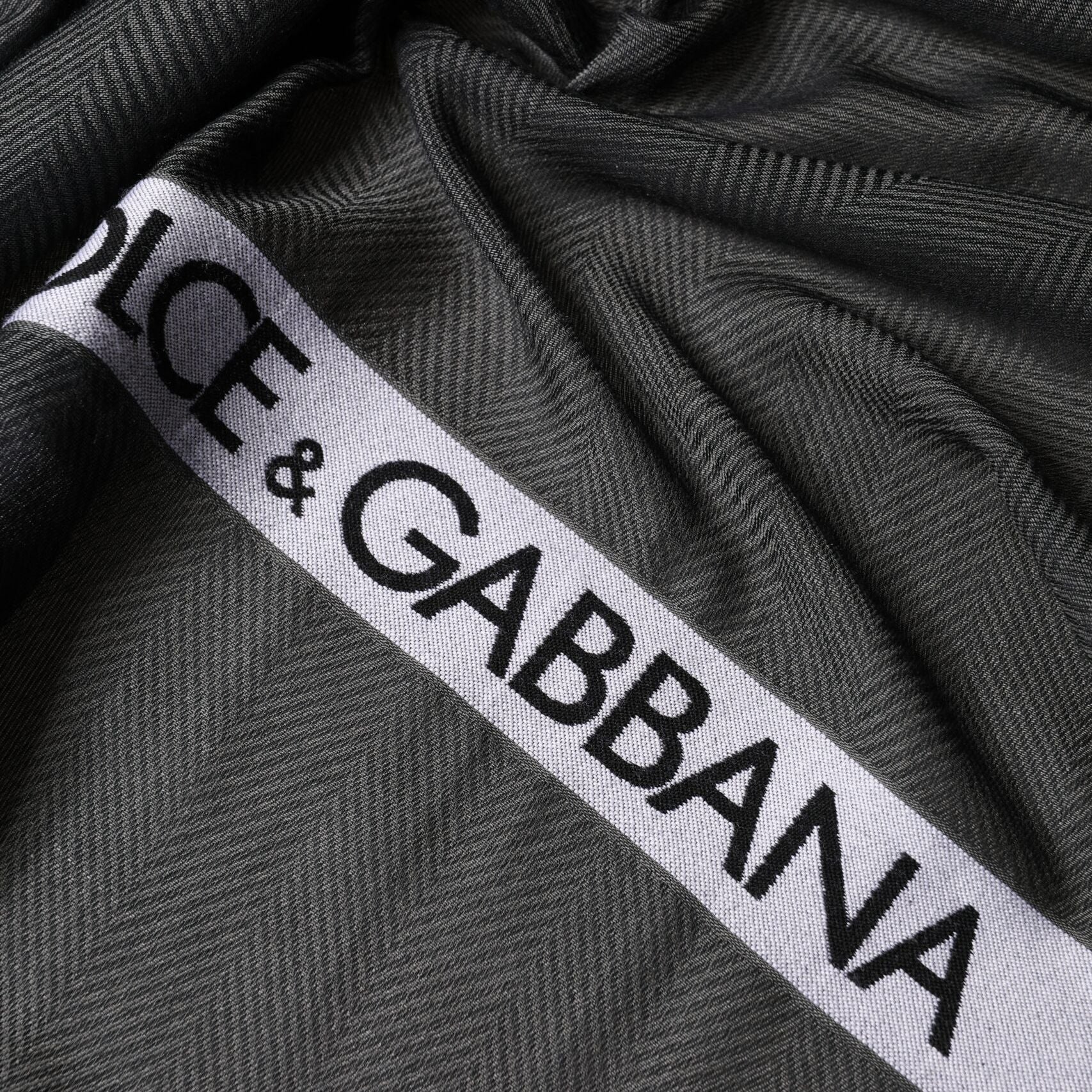 Dolce & Gabbana Black Modal Warmer Shawl Fringes 140cm x 134cm Men Scarf