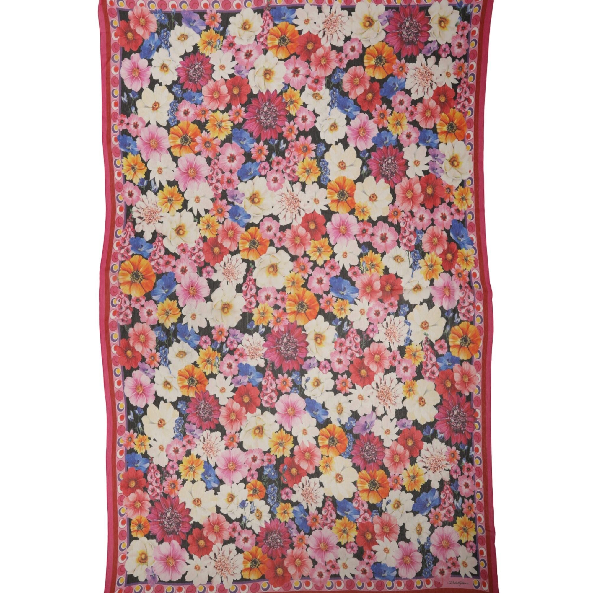 Dolce & Gabbana Multicolor Floral Print Shawl Stole 200cm x 120cm  Scarf