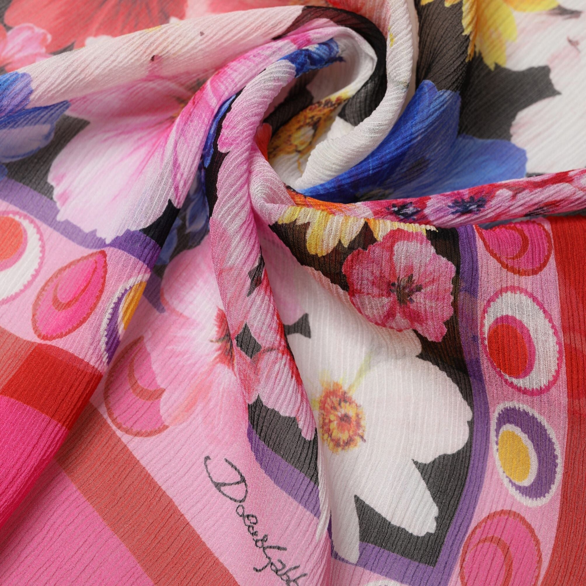 Dolce & Gabbana Multicolor Floral Print Shawl Stole 200cm x 120cm  Scarf
