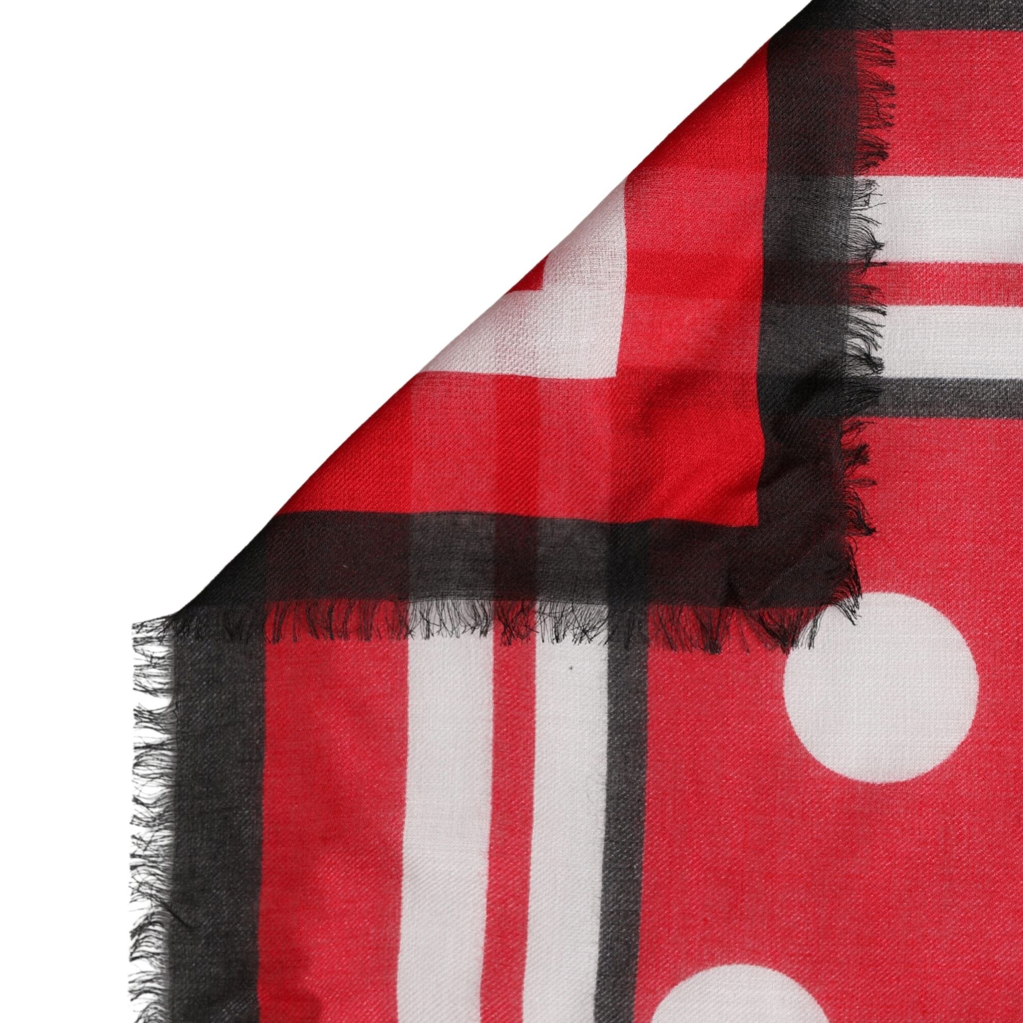 Dolce & Gabbana Red Polka Dot Print Square Stole 130cm x 130cm Scarf