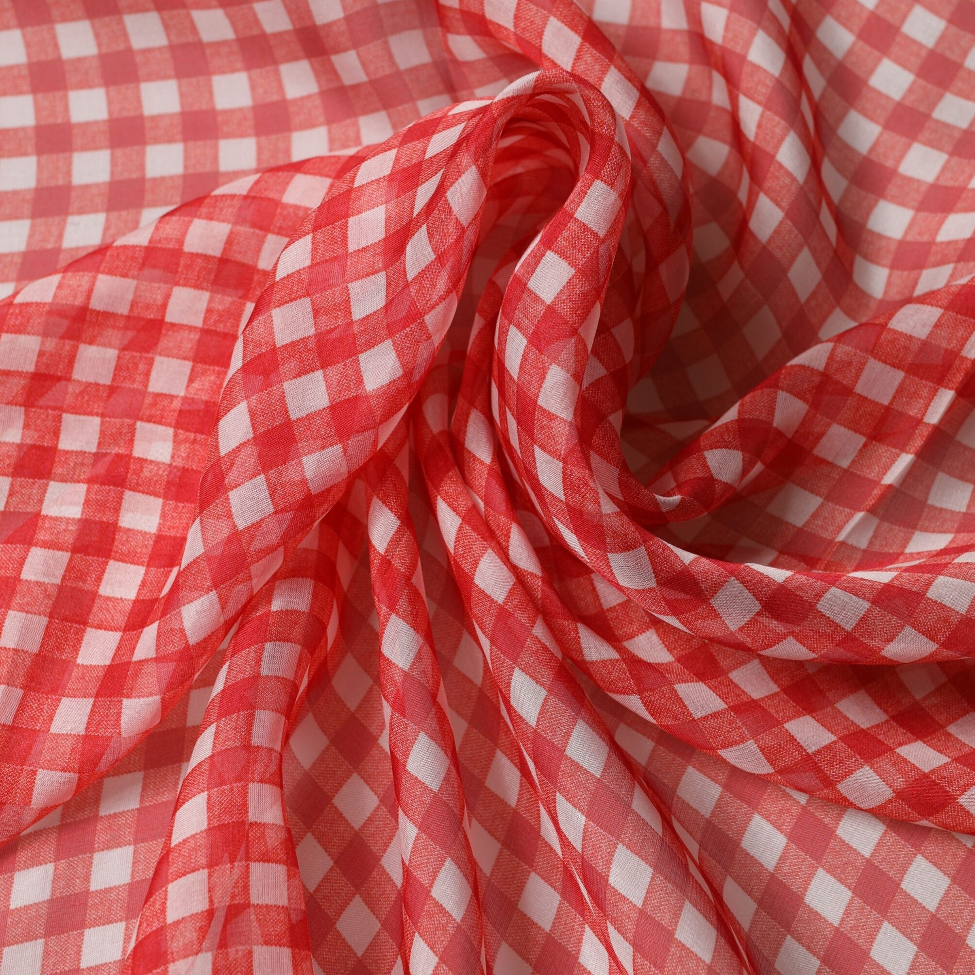 Dolce & Gabbana White Red Check Silk Wrap Foulard 140cm x 136cm Scarf