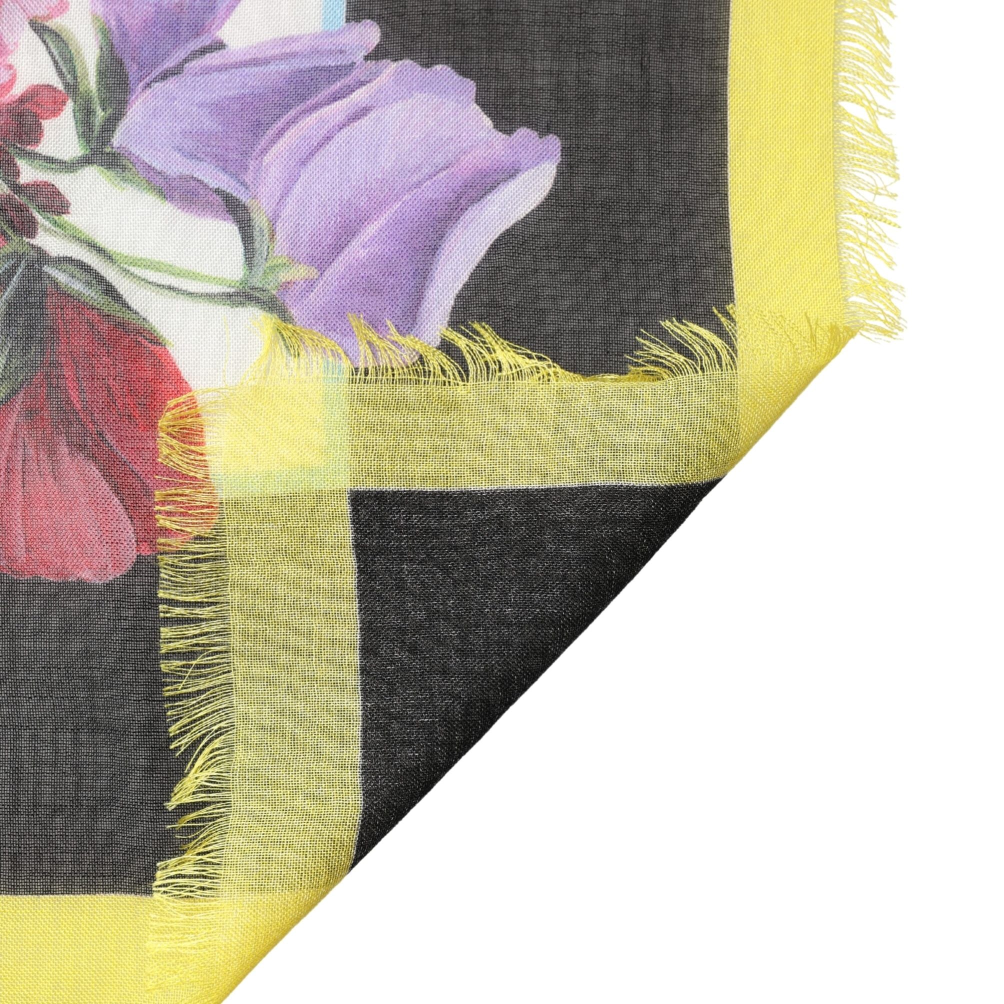 Dolce & Gabbana Multicolor Floral Square Stole 134.5cm x 134.5cm Scarf