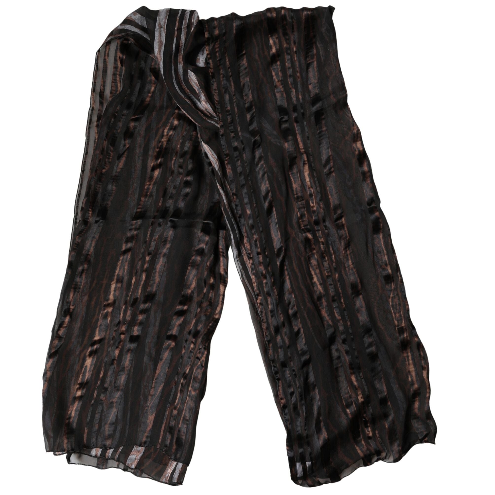 Dolce & Gabbana Black Stripes Silk Wrap Shawl Stole 193cm x 131cm Scarf