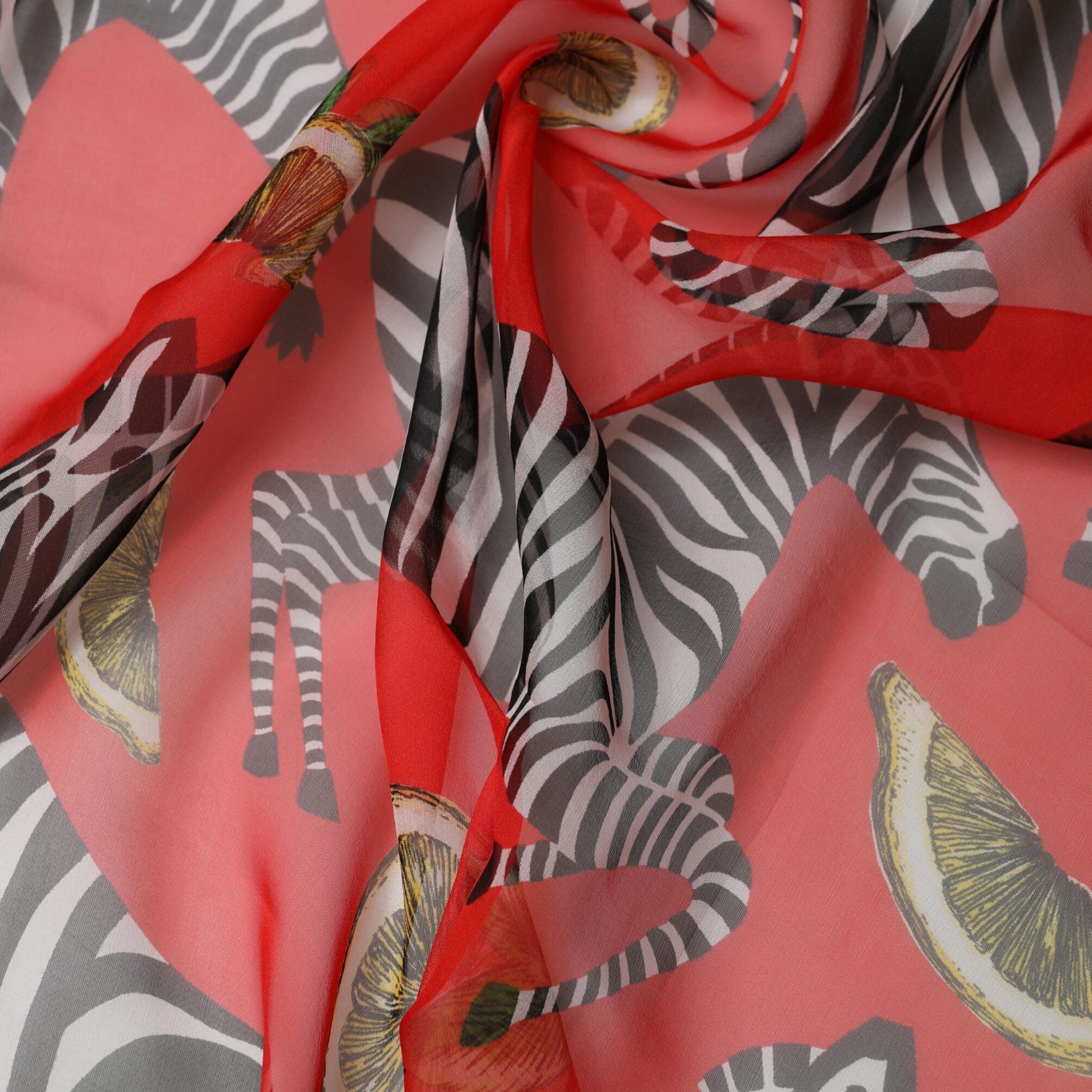 Dolce & Gabbana Red Zebra Print Silk Wrap Shawl Stole 200cm x 132cm Scarf