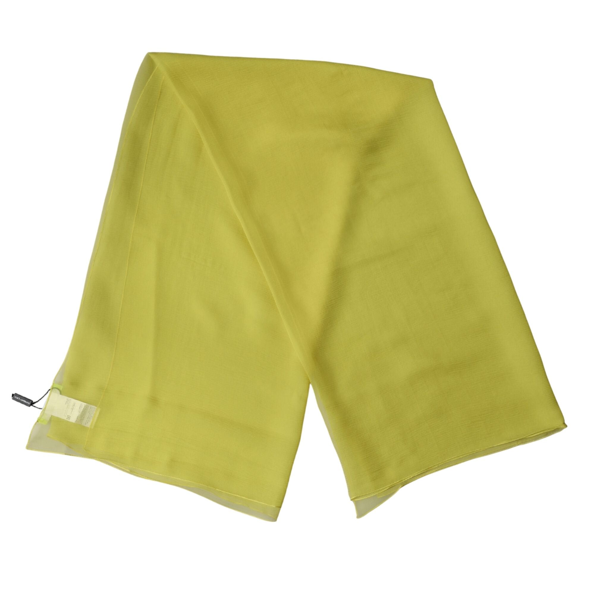 Dolce & Gabbana Yellow Silk Neck Wrap Shawl Foulard 120cm x 117cm Scarf