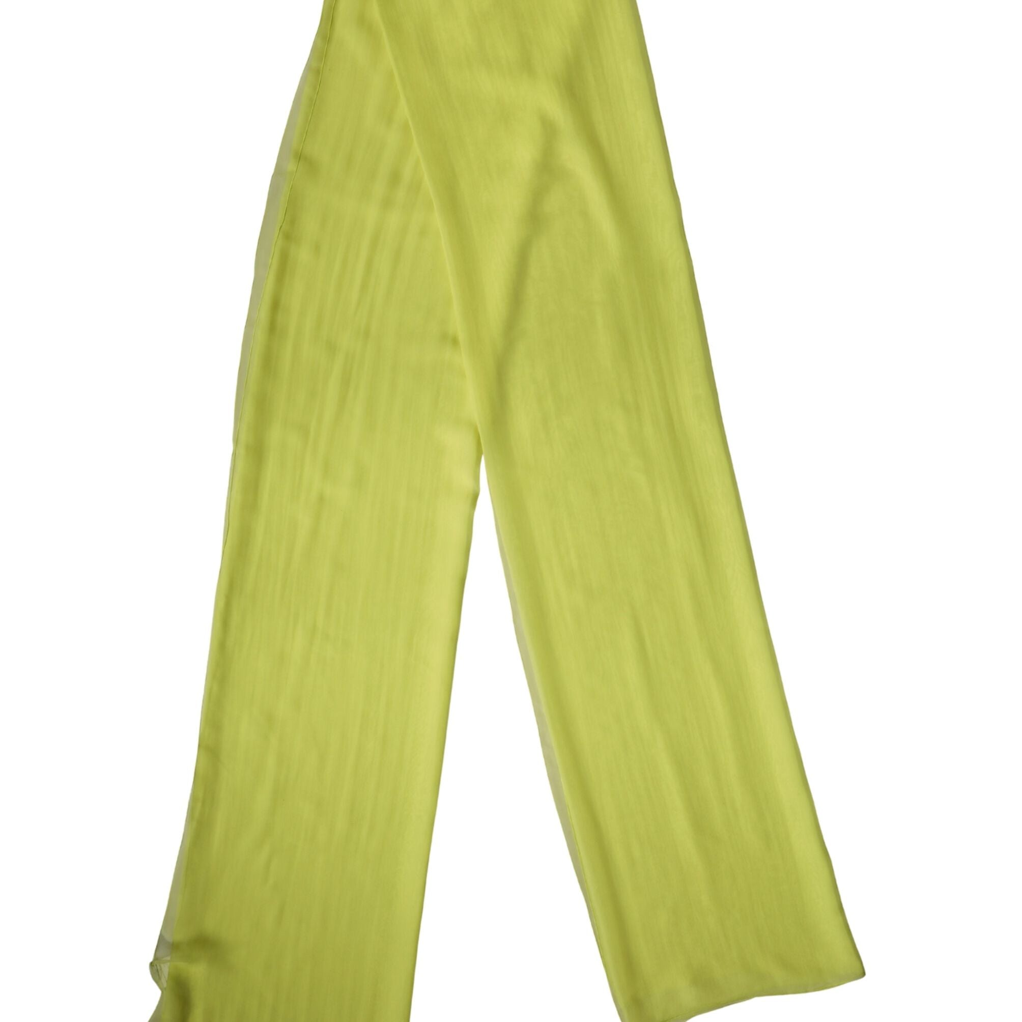 Dolce & Gabbana Yellow Green Silk Sash Foulard Stole 270cm x 120cm  Scarf