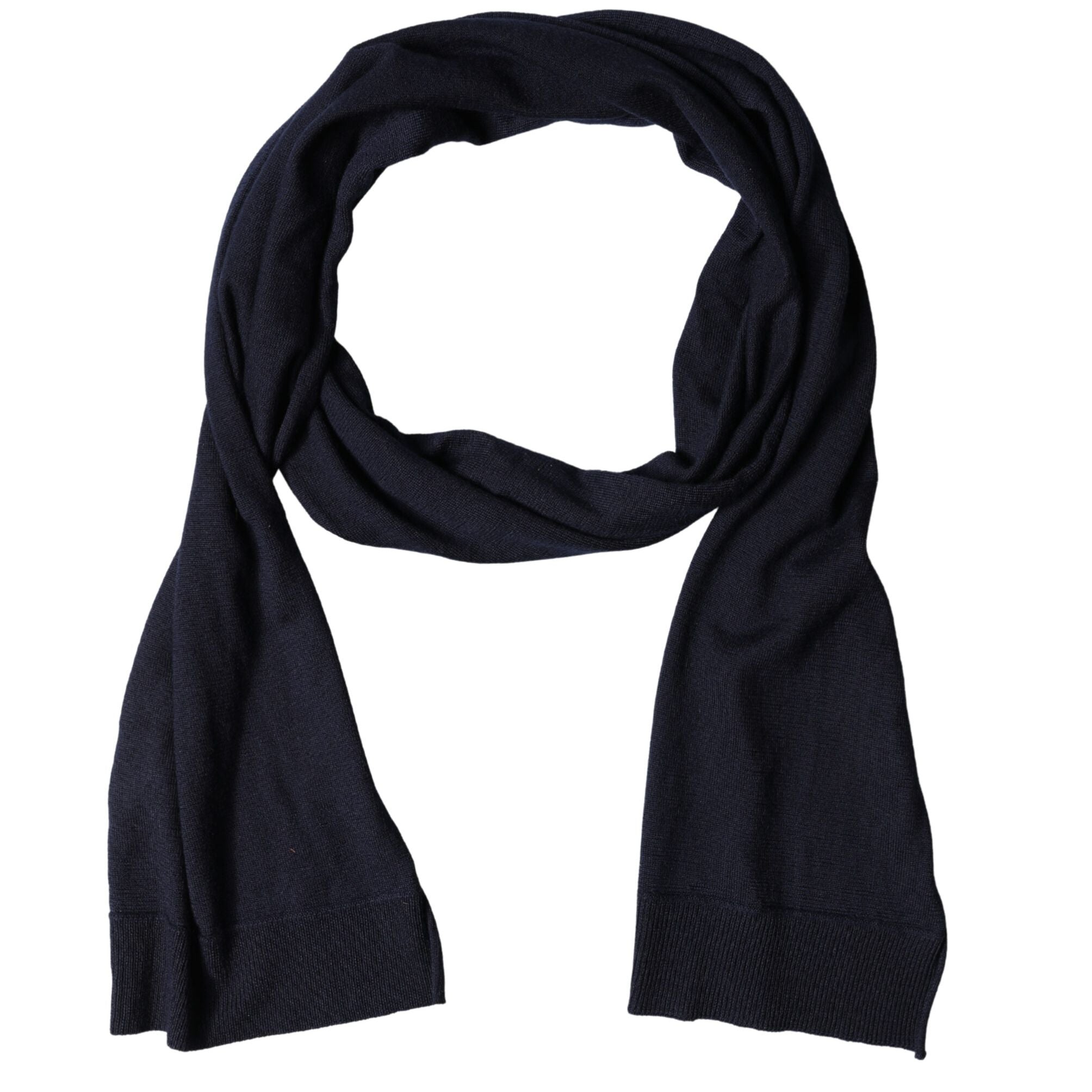 Dolce & Gabbana Black Wool Knitted Shawl Neck Wrap 200cm x 25cm  Scarf