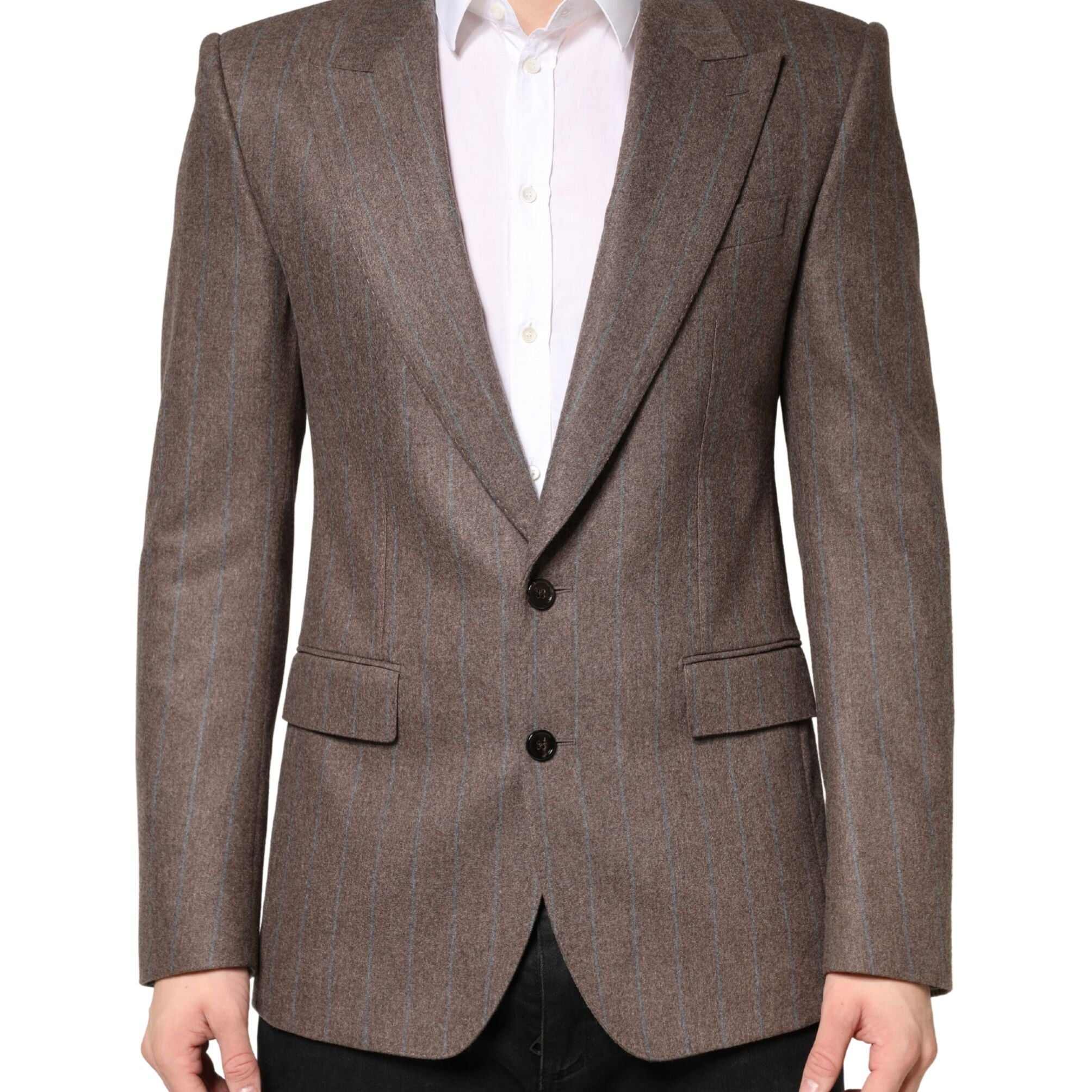 Dolce & Gabbana Brown Stripes Single Breasted Blazer