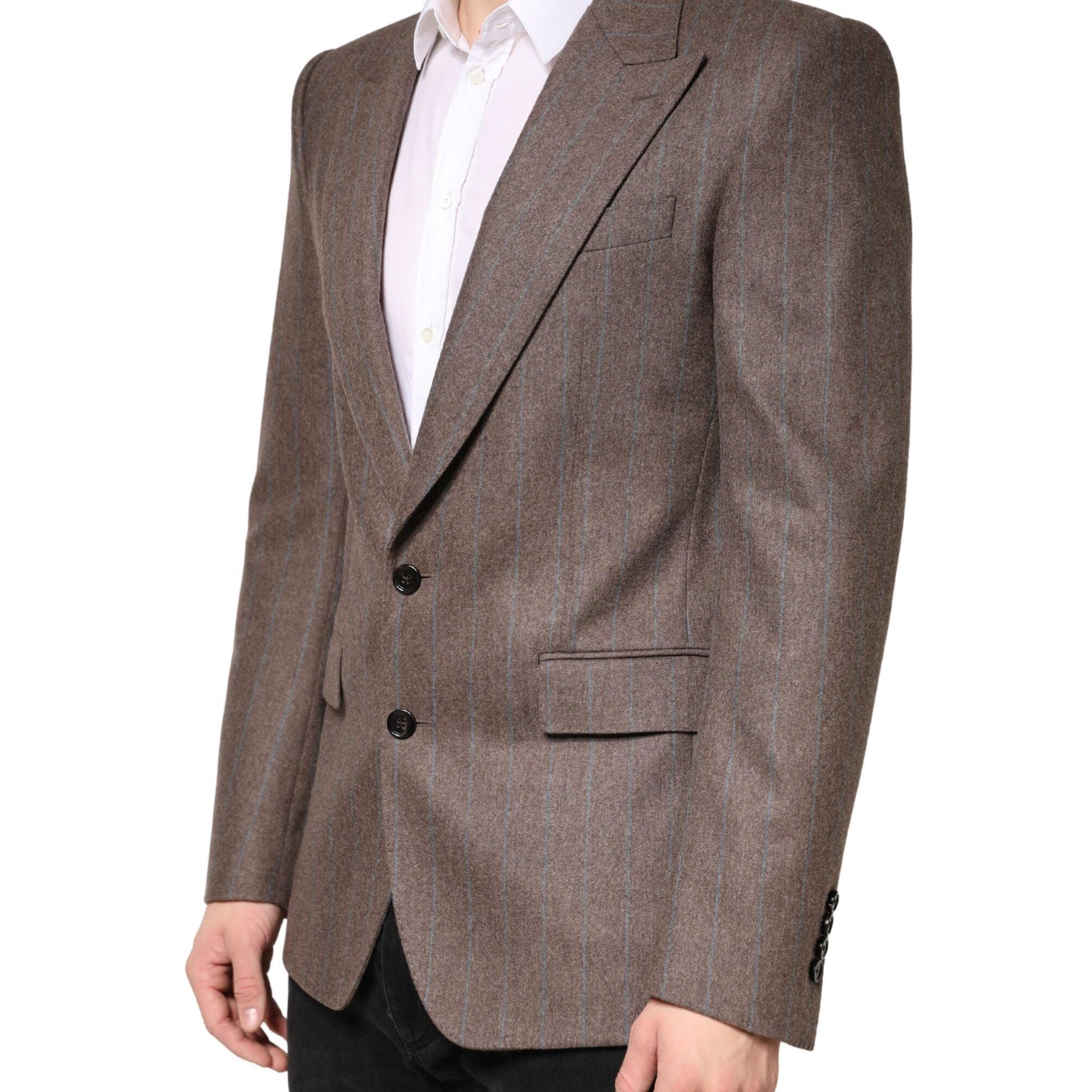 Dolce & Gabbana Brown Stripes Single Breasted Blazer