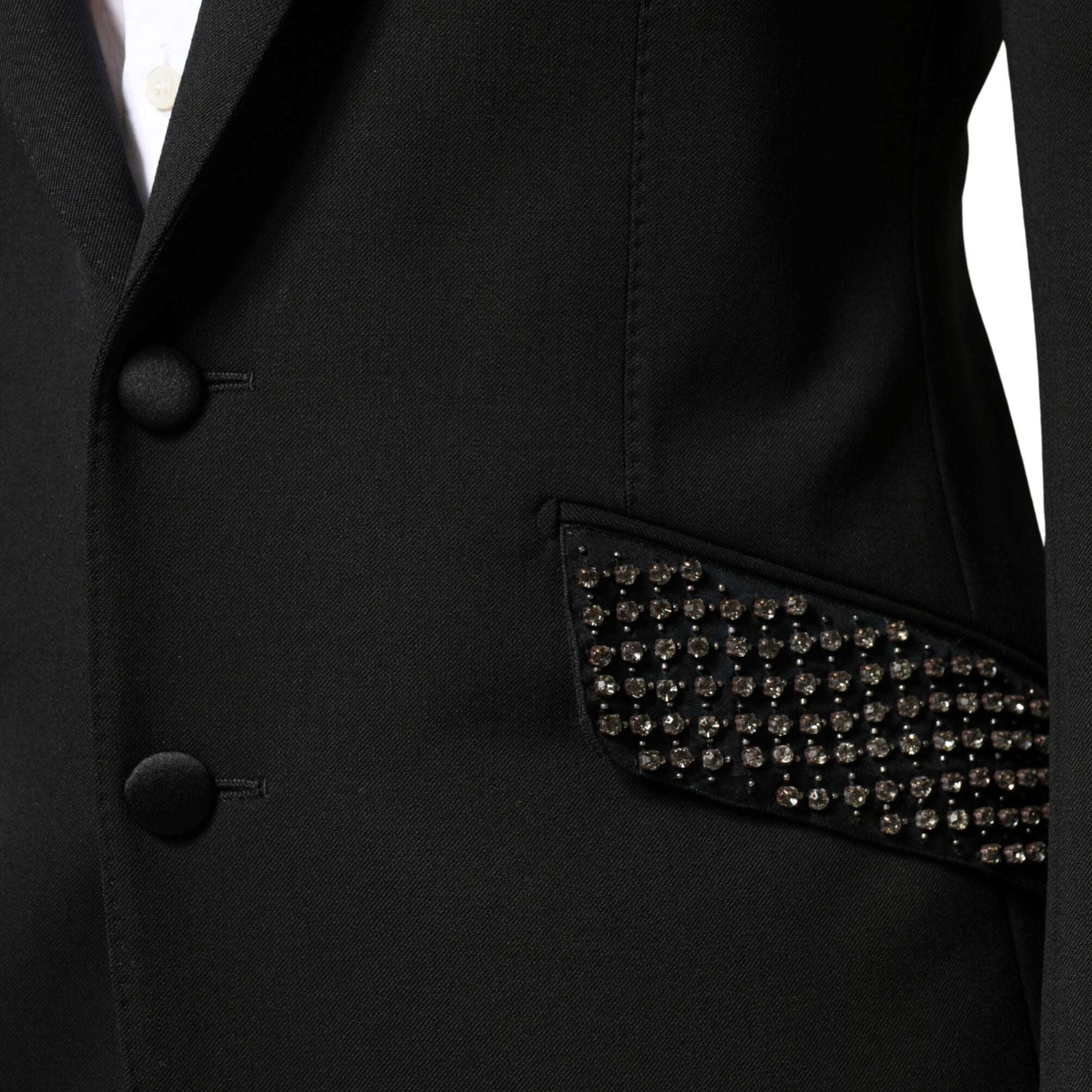 Dolce & Gabbana Black Embellished Single Breasted Blazer