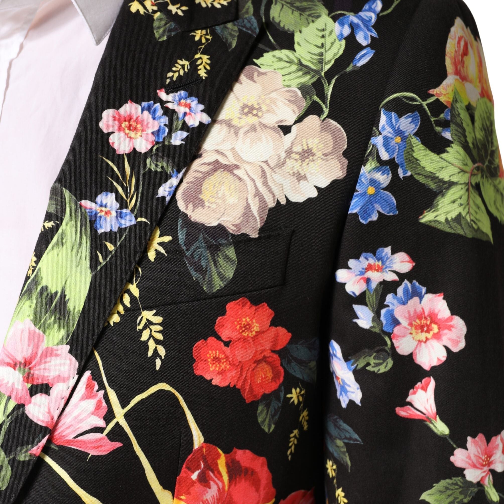 Dolce & Gabbana Black Floral Single Breasted MARTINI 2 Piece Suit