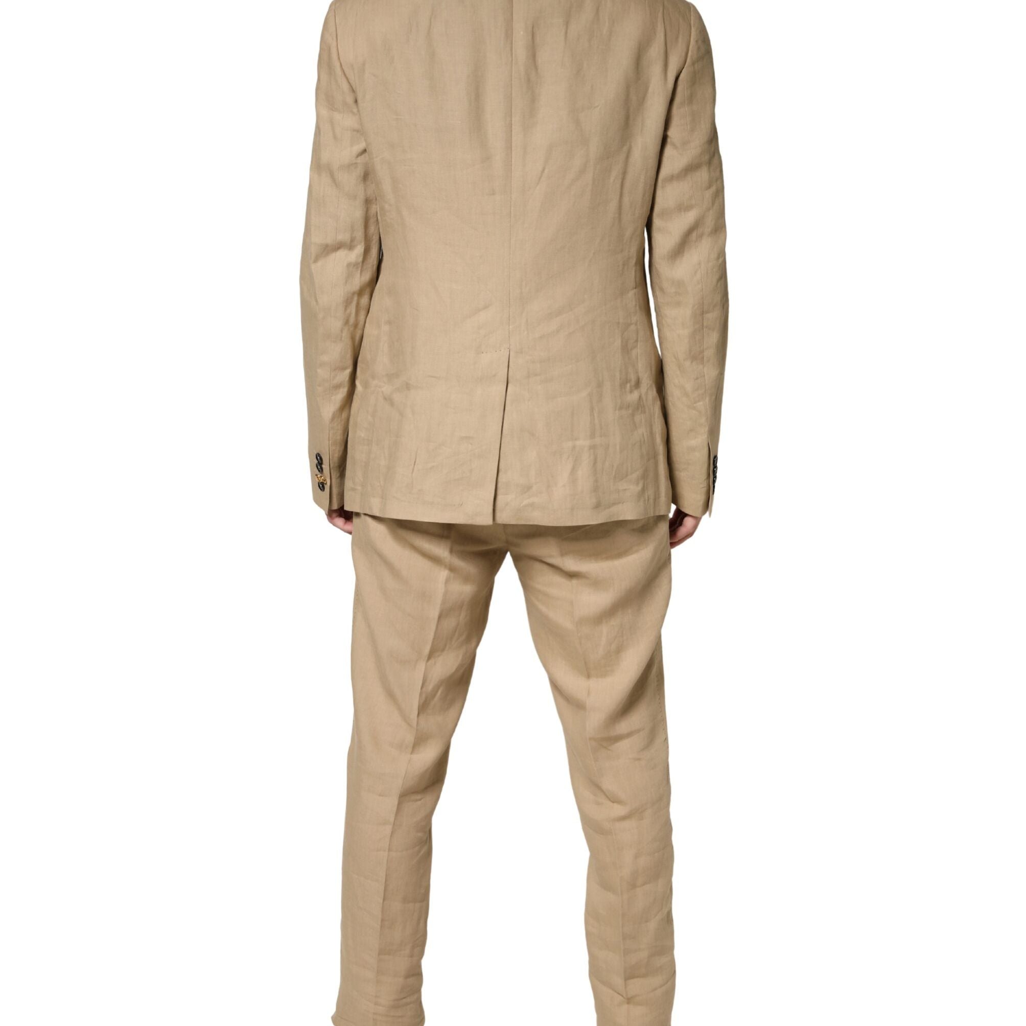 Dolce & Gabbana Beige TAORMINA Single Breasted Formal 2 Piece Suit
