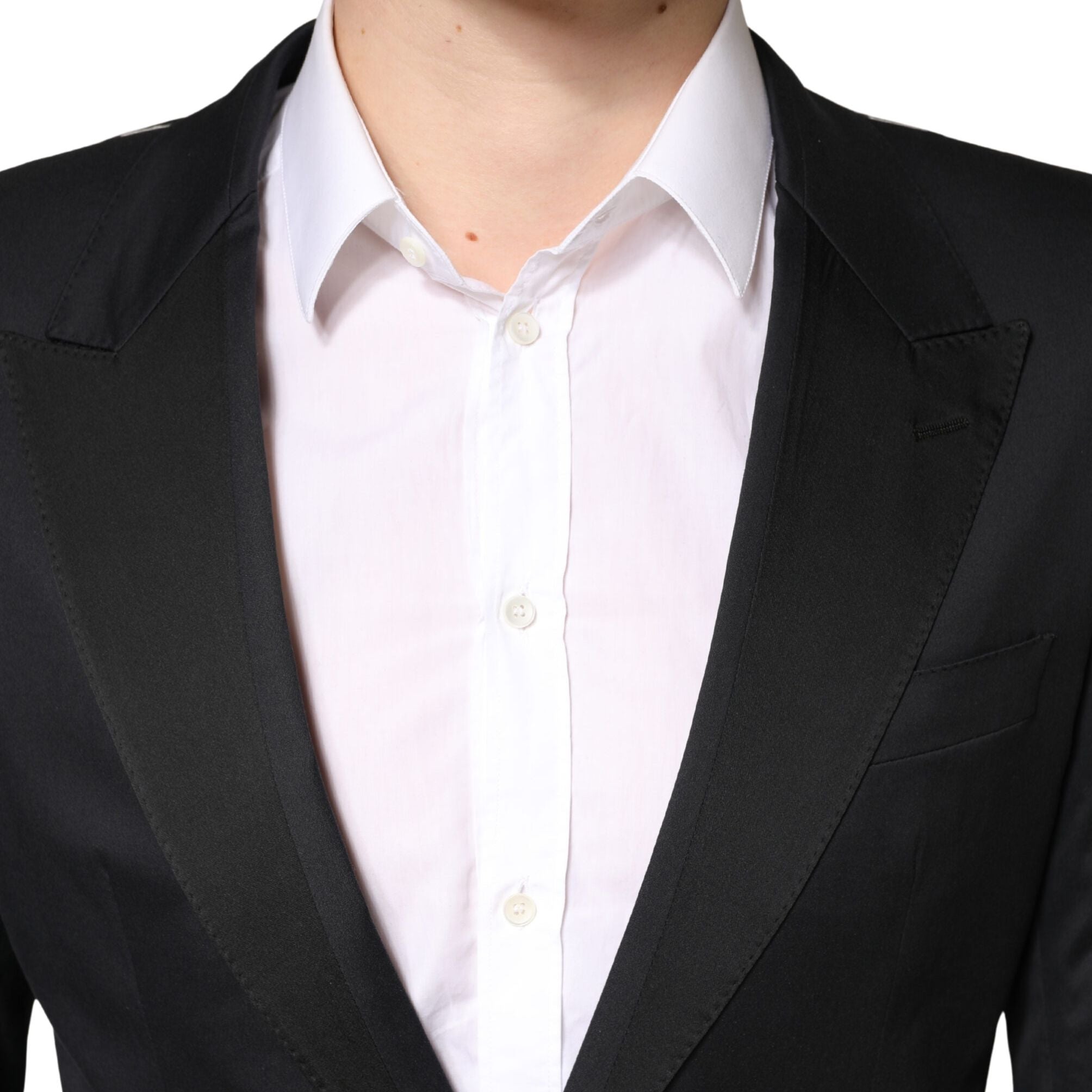 Dolce & Gabbana Black Cotton Single Breasted 2 Piece Suit